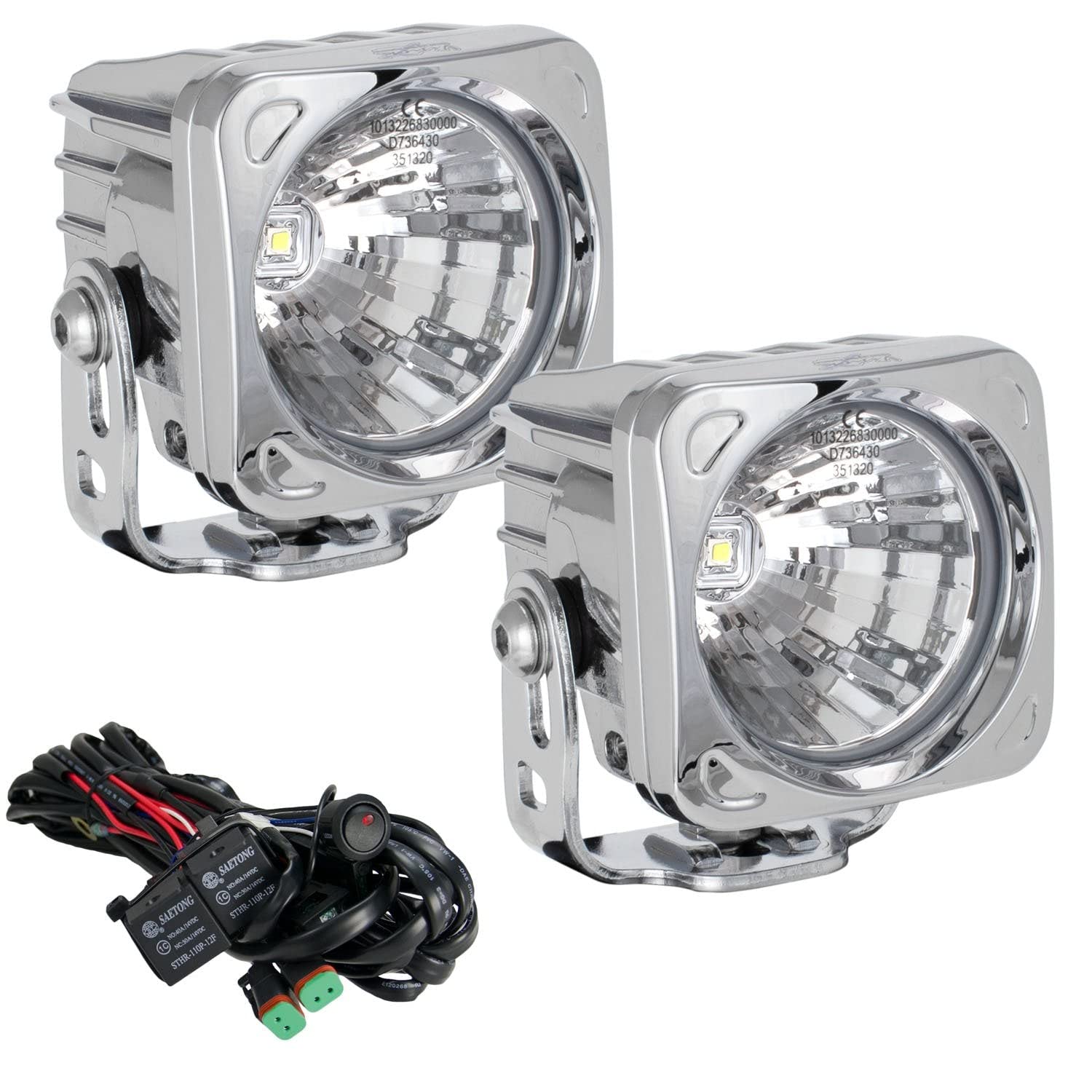 Optimus Chrome Vision X Lighting 9148366 Square 10W Narrow LED Light - Pair