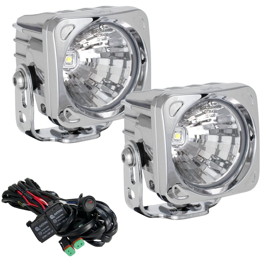 Optimus Chrome Vision X Lighting 9148366 Square 10W Narrow LED Light - Pair