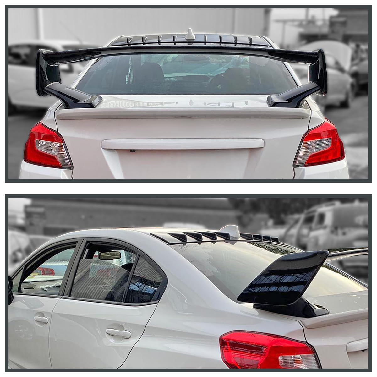 Spec-D Tuning ABS Glossy Black Shark Fin Vortex Generator Compatible with 2015-2021 Subaru Impreza WRX STI Models