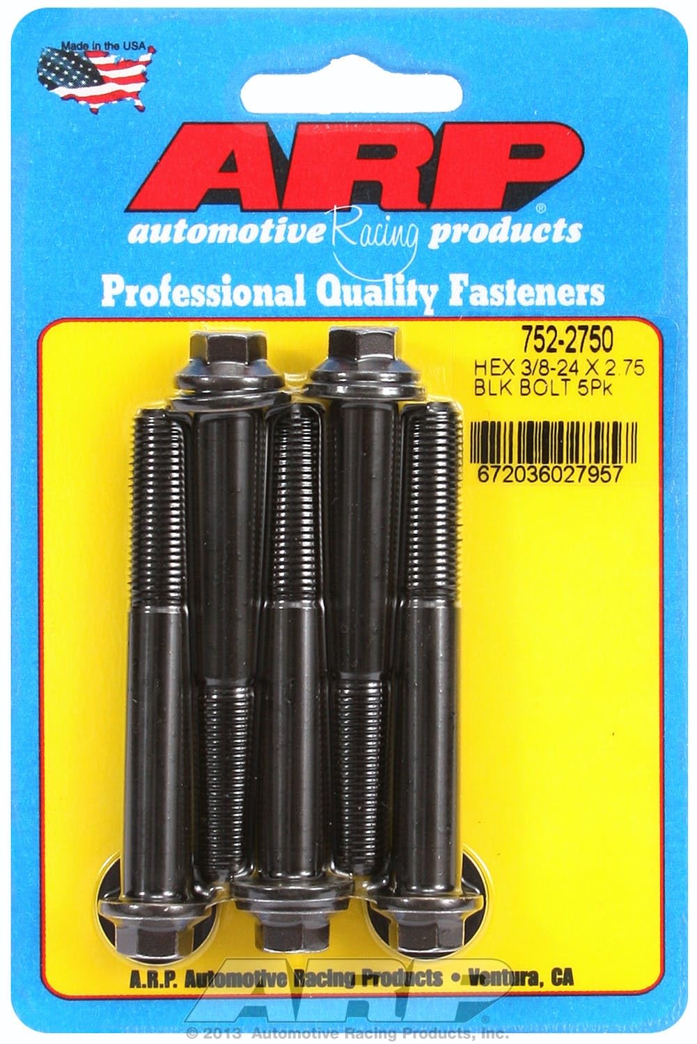 Hex ARP (752-2750) Oxide Bolt, Black