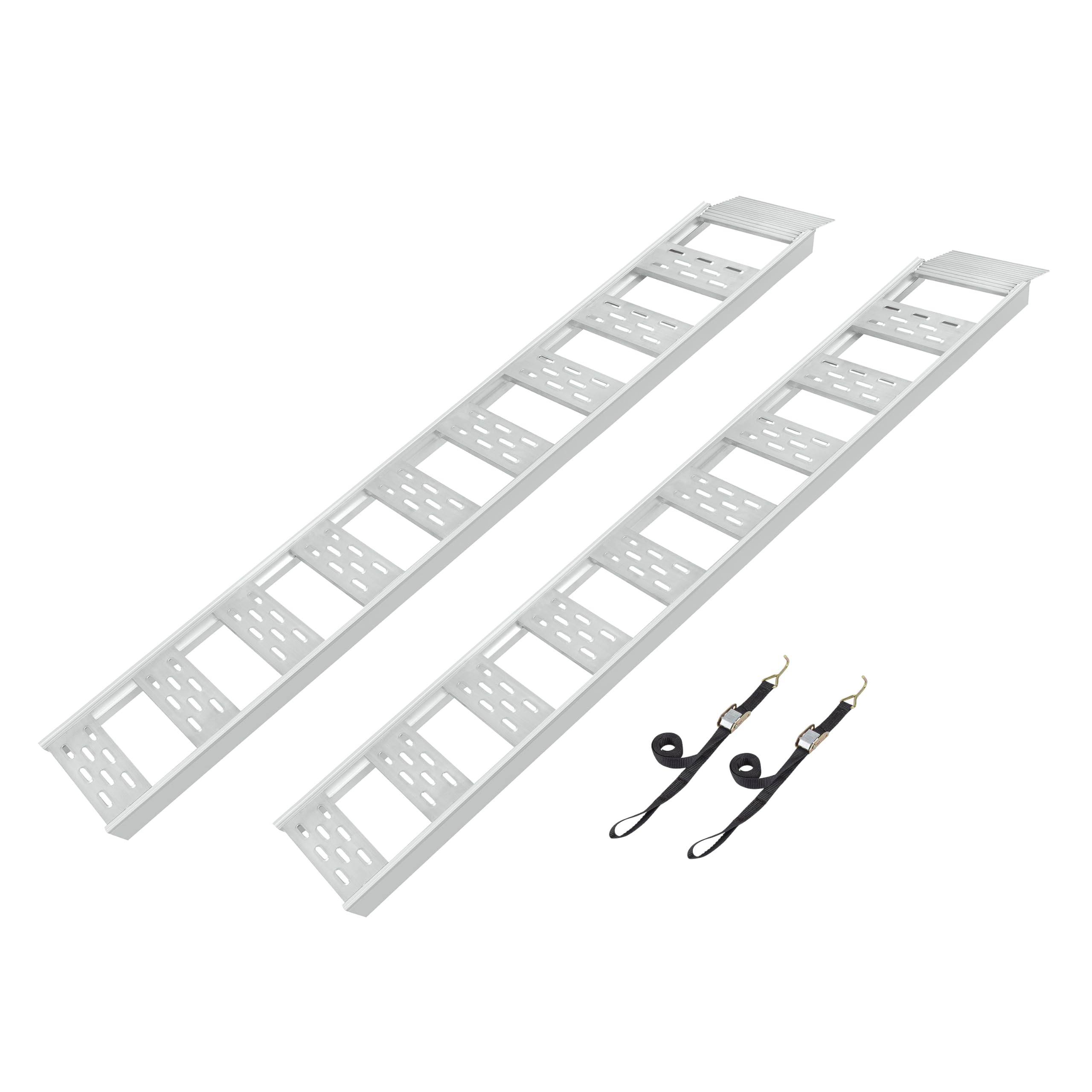 Aluminum Straight Fixed Ramp with Treads (2pk) CARGOSMART - Easily and Safely Load and Unload Light Equipment, Lawn Tractors, ATVs and More, 1,250 lb. Capacity, 12" W x 78" L