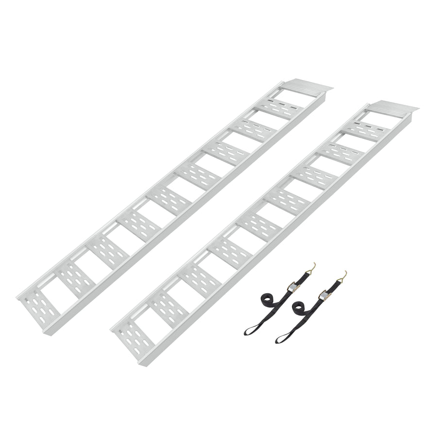 Aluminum Straight Fixed Ramp with Treads (2pk) CARGOSMART - Easily and Safely Load and Unload Light Equipment, Lawn Tractors, ATVs and More, 1,250 lb. Capacity, 12" W x 78" L