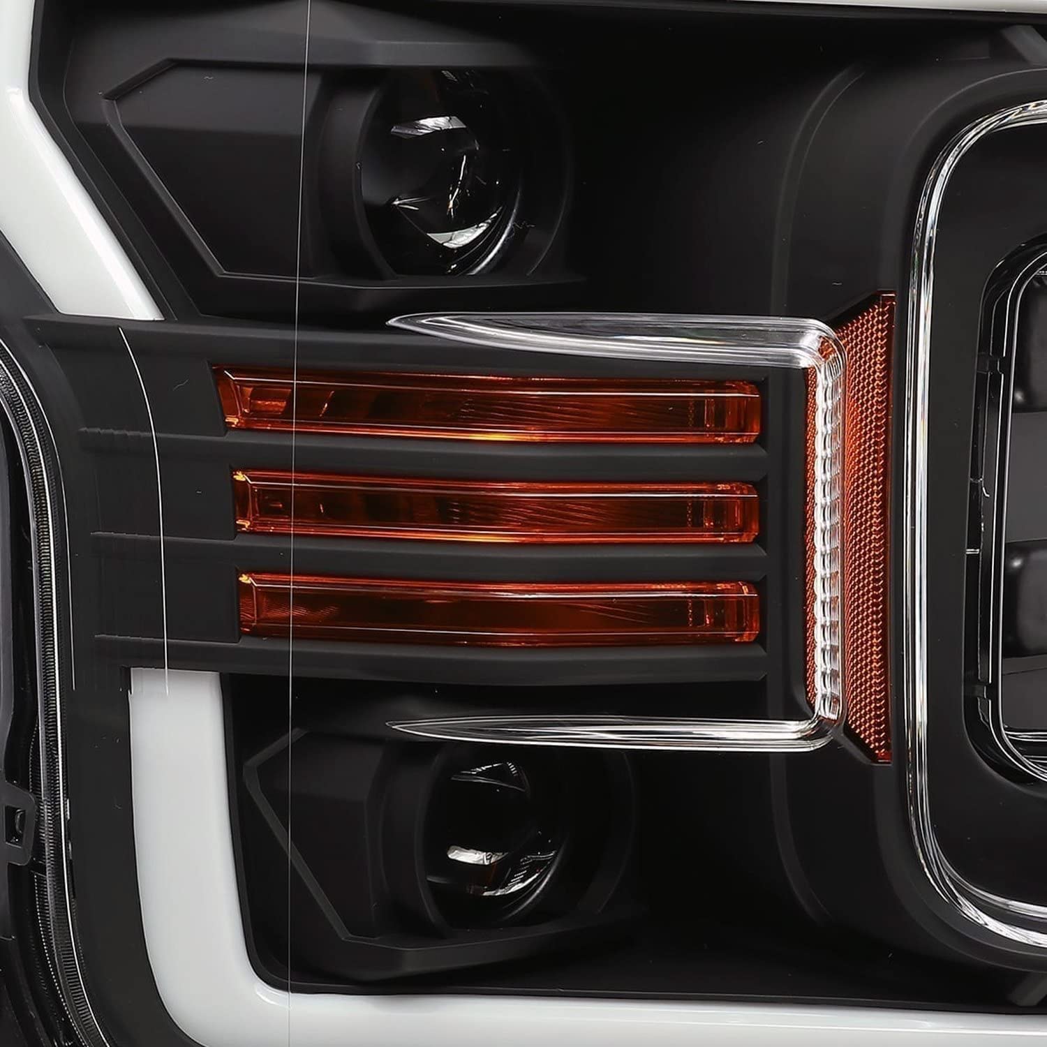 880176 AlphaRex USA Plank Style Design w/Activation Light LED Projector Headlights fits Ford F-150, Clear