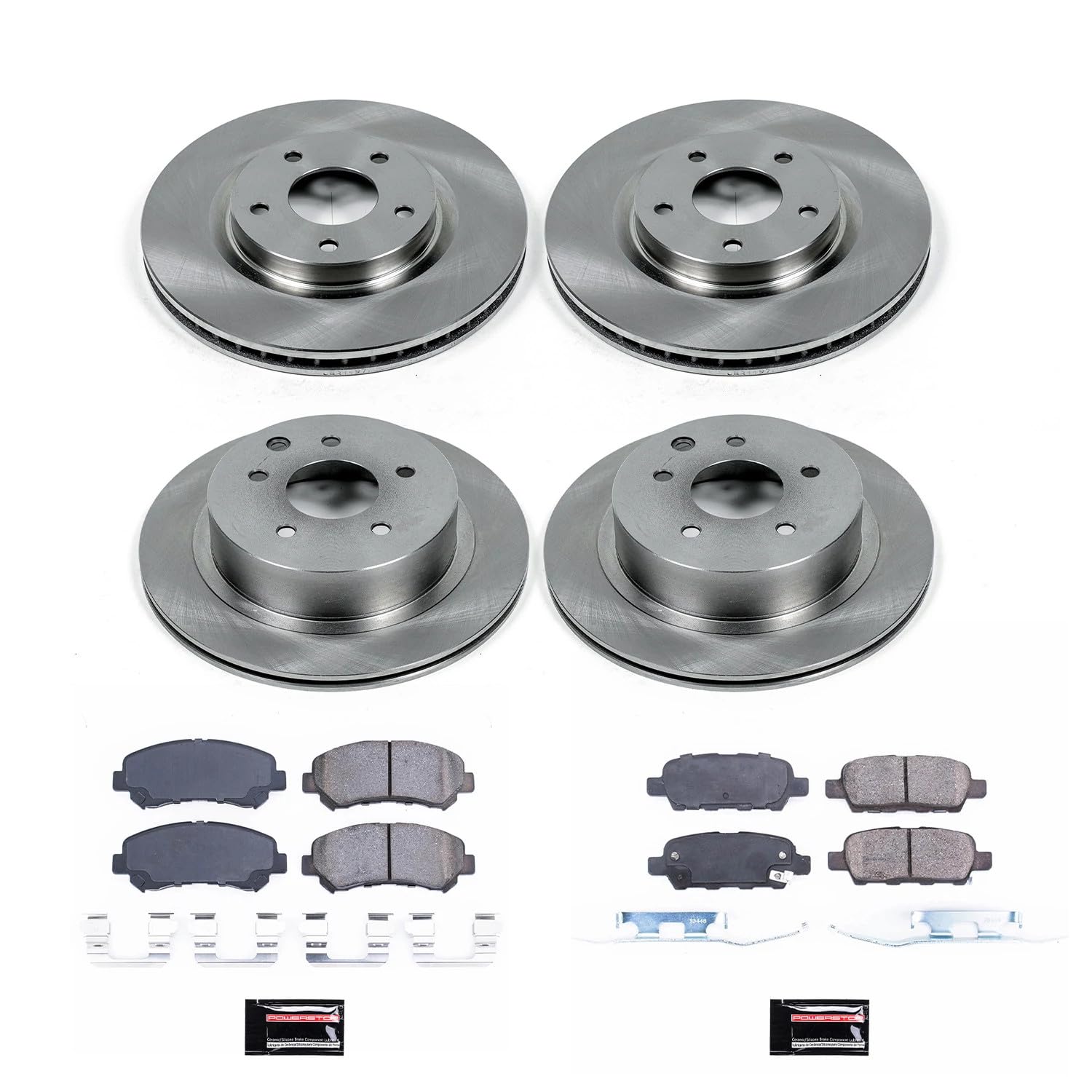 Power Stop Autospecialty KOE8268 Front and Rear Replacement Brake Kit-OE Brake Rotors & Ceramic Brake Pads
