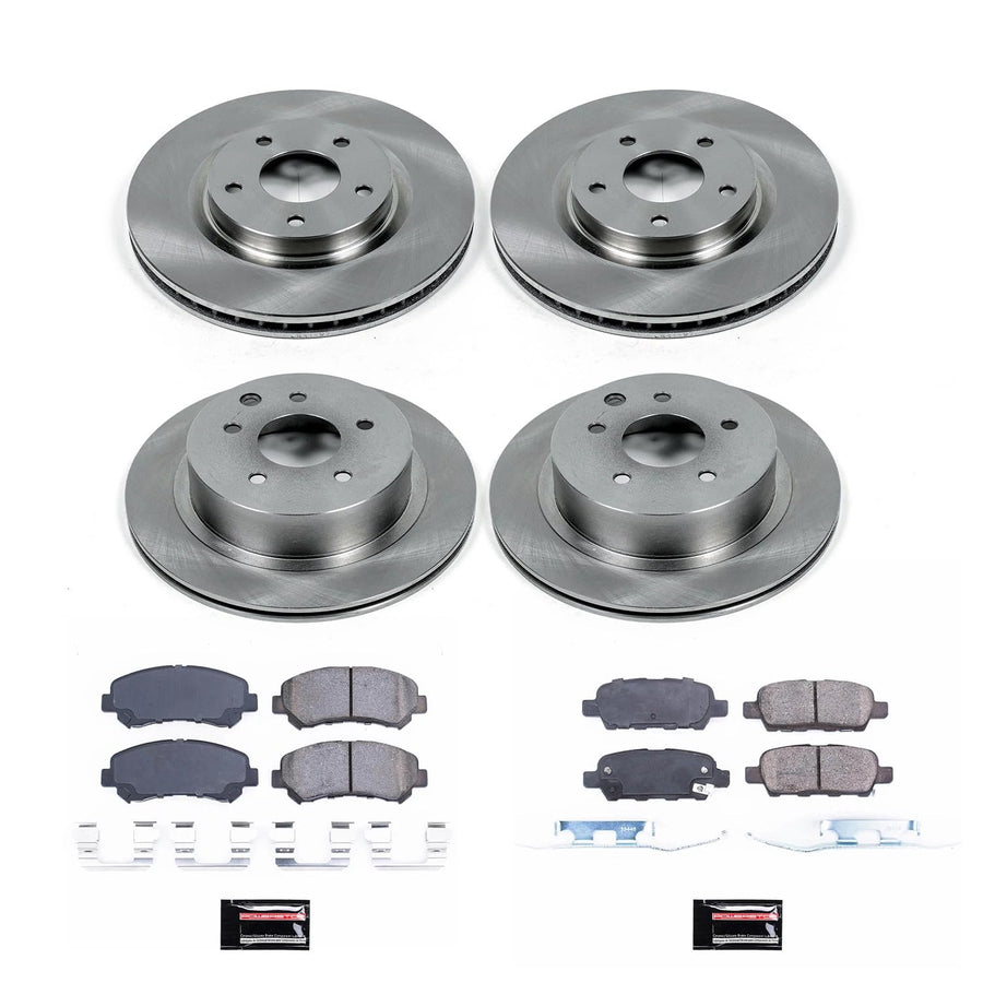 Power Stop Autospecialty KOE8268 Front and Rear Replacement Brake Kit-OE Brake Rotors & Ceramic Brake Pads