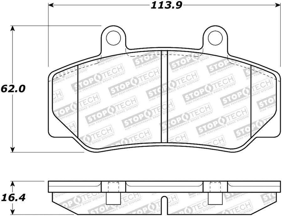 Front StopTech 308.04920 Brake Pads with Shims and Hardware Street
