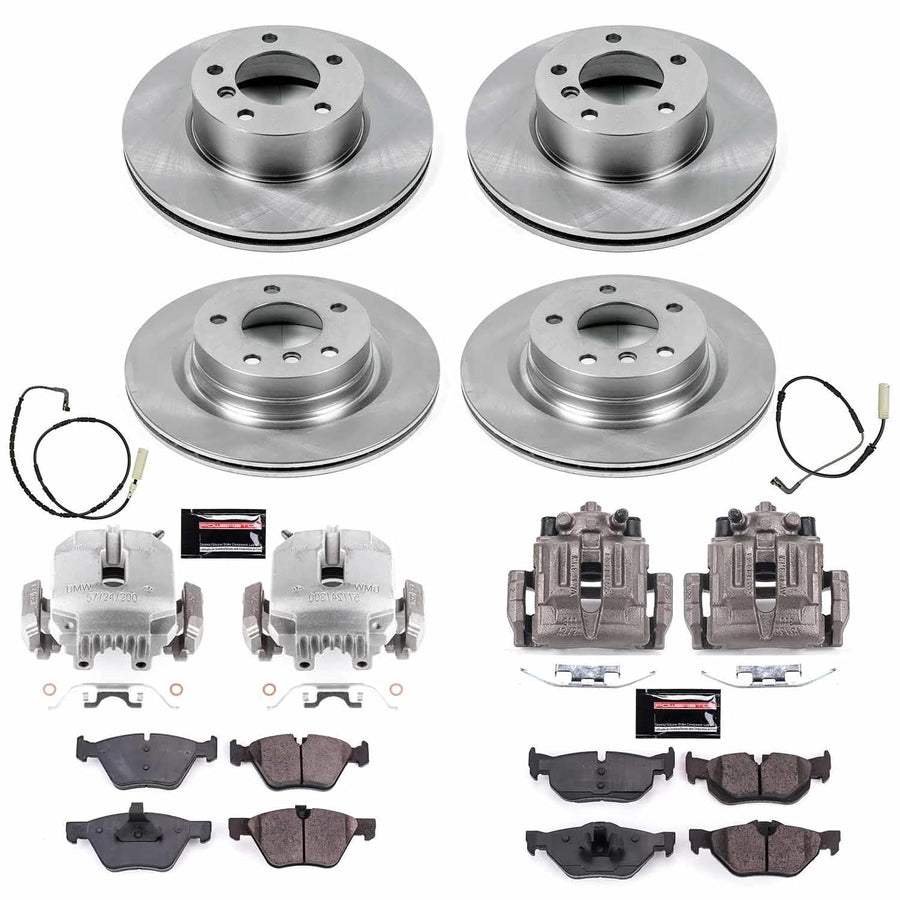 Power Stop KCOE4106 Brake Caliper Kit Replacement Front and Rear - Brake Rotor, Brake Pads & Calipers For BMW 328i 2007 [Model Specific]