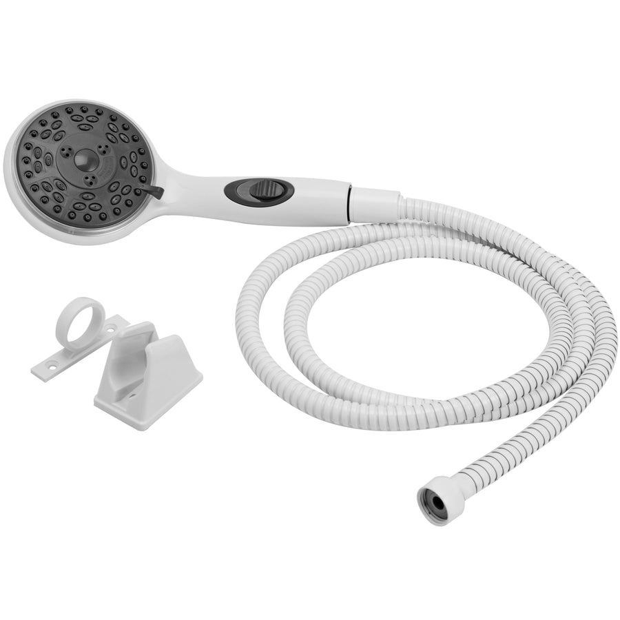 Dura Faucet Handheld Premium RV Shower Wand, Hose Kit, Eco-Friendly On/Off Switch (White)