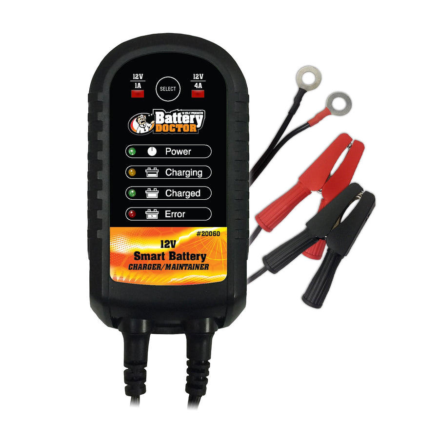 Battery Doctor WirthCo 20060 Black CEC Certified Smart Battery Maintainer (12V, 1 Amp to 4 Amp)