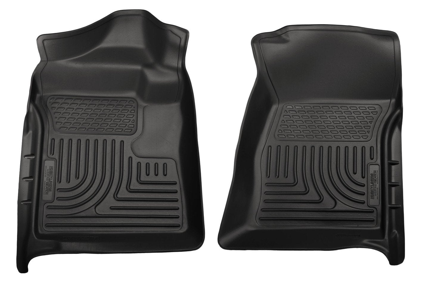 Weatherbeater Husky Liners Floor Mats | Fits 2012-2016 Ford F-250/F-350 Crew CAB ONLY with Drivers Side Foot Rest & Manual Shifter | Front Row, 2-pc Black - 18721