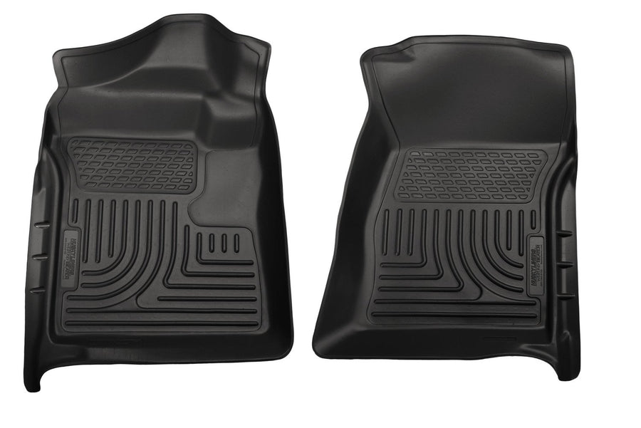 Weatherbeater Husky Liners Floor Mats | Fits 2012-2016 Ford F-250/F-350 Crew CAB ONLY with Drivers Side Foot Rest & Manual Shifter | Front Row, 2-pc Black - 18721
