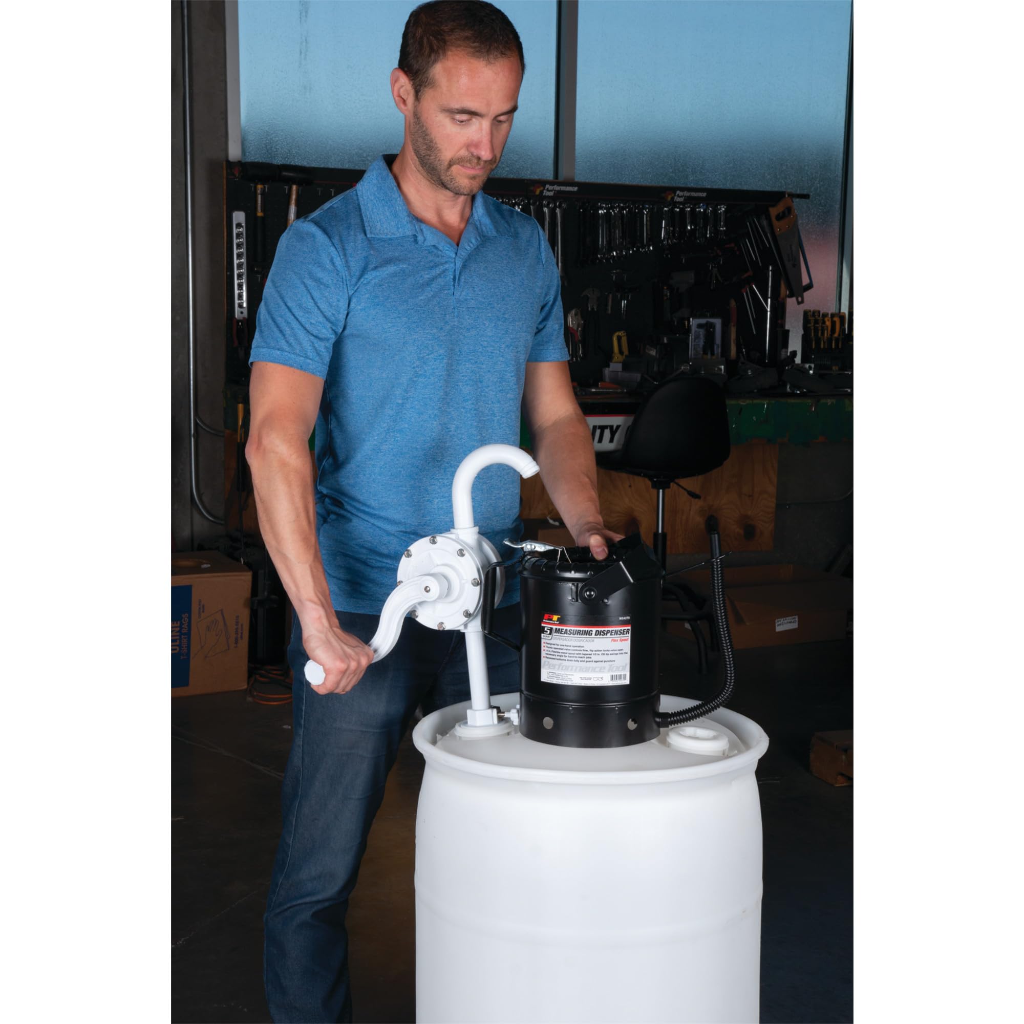 W54285 Performance Tool DEF (Diesel Exhaust Fluid) Rotary Barrel Pump for 55 Gallon Drums
