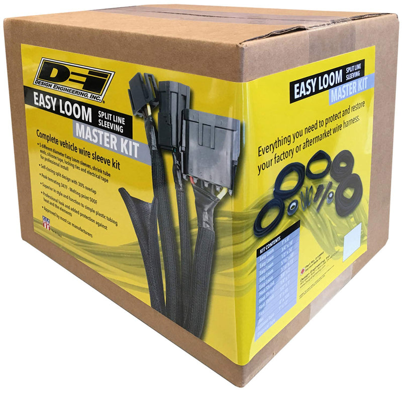 Easy Loom Design Engineering 010663 Split Sleeve Master Kit - Complete Vehicle Wire and Hose Protection