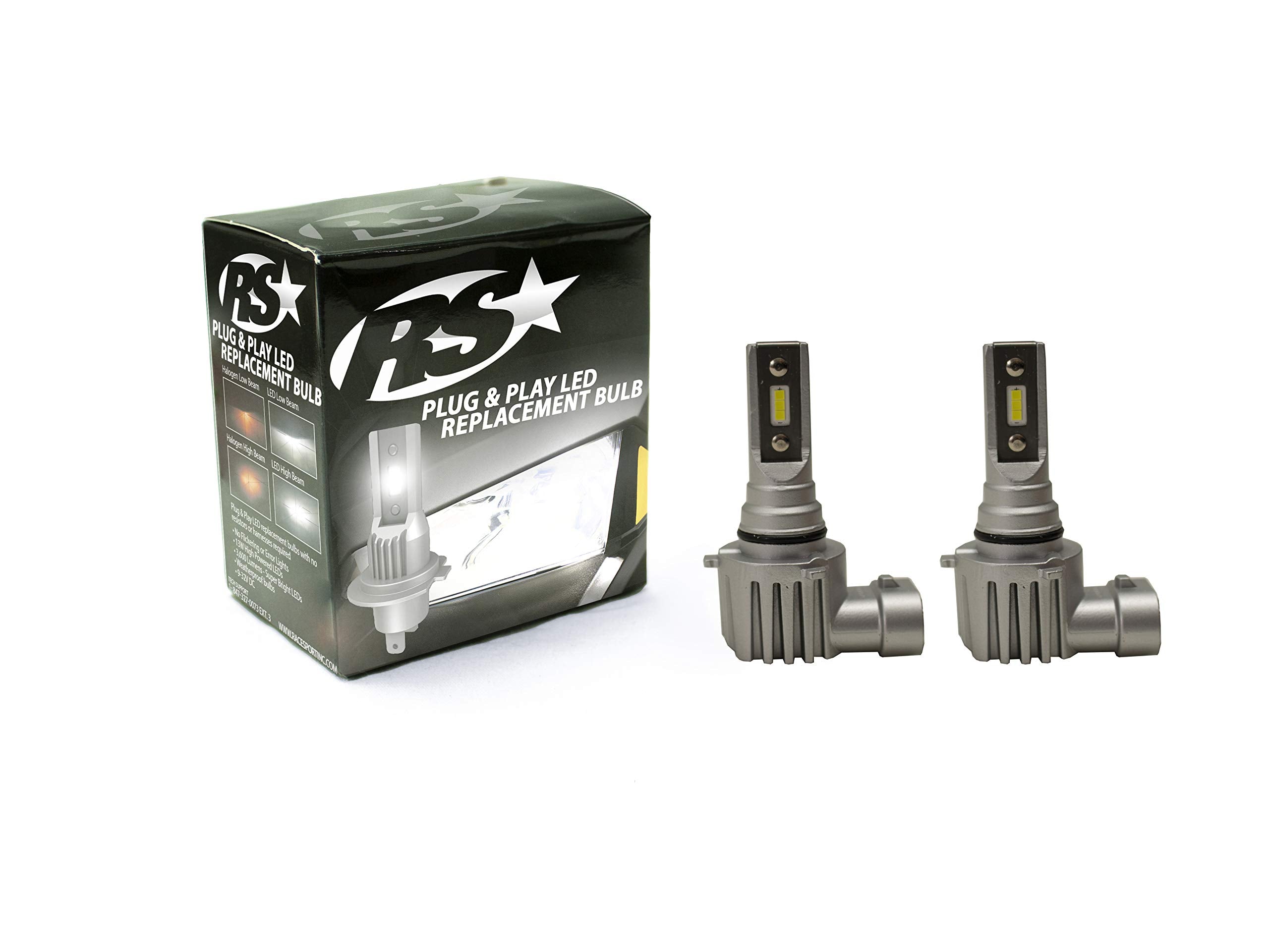RACESPORT LT RSPNPH10 Race Sport Lighting H10 PNP Series Plug N Play Super LUX LED Replacement Bulbs - 1,900 LUX Max output