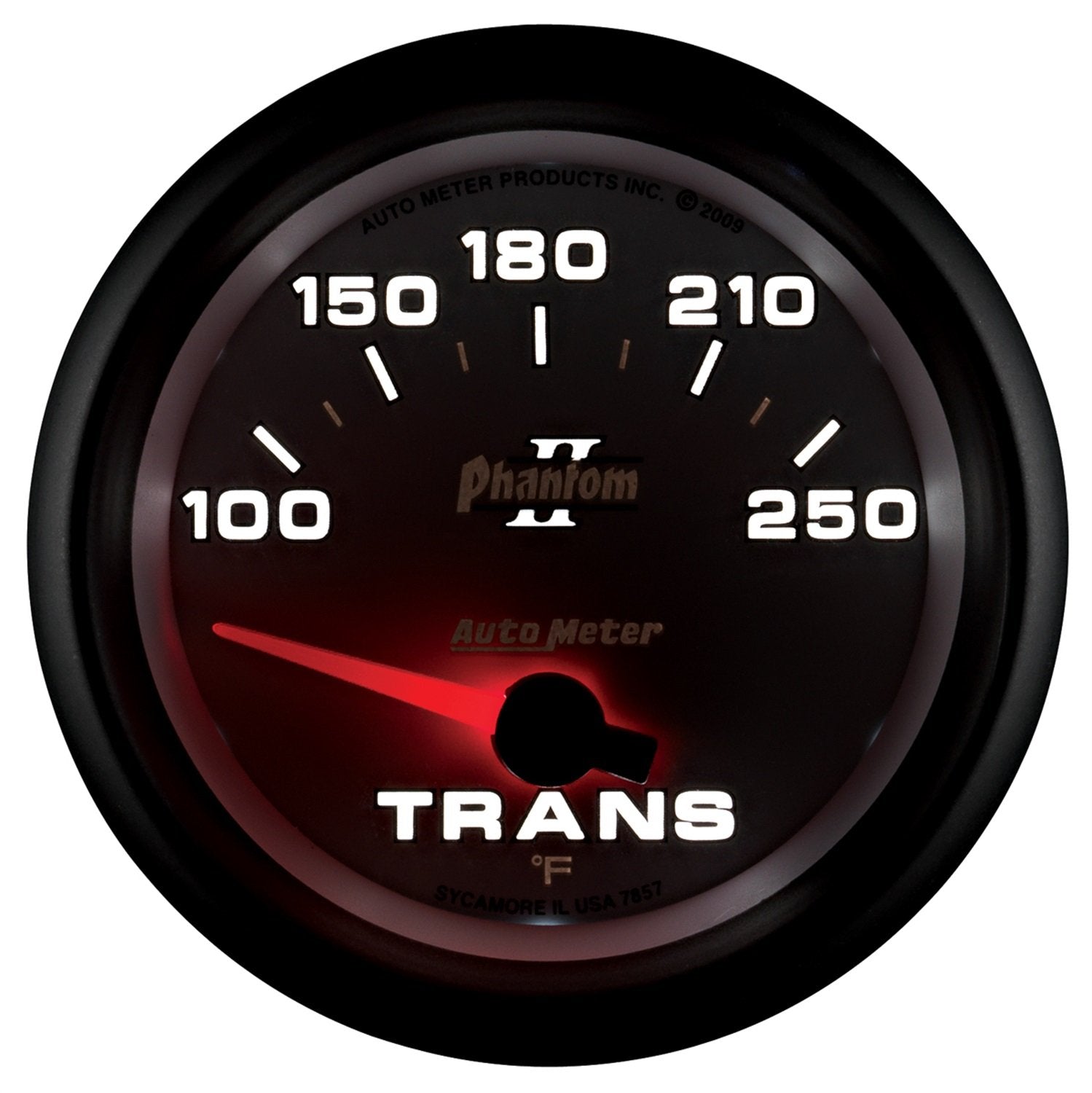 Auto Meter Phantom II 2-5/8" 100-250 F Short Sweep Electric Transmission Temperature Gauge 7857