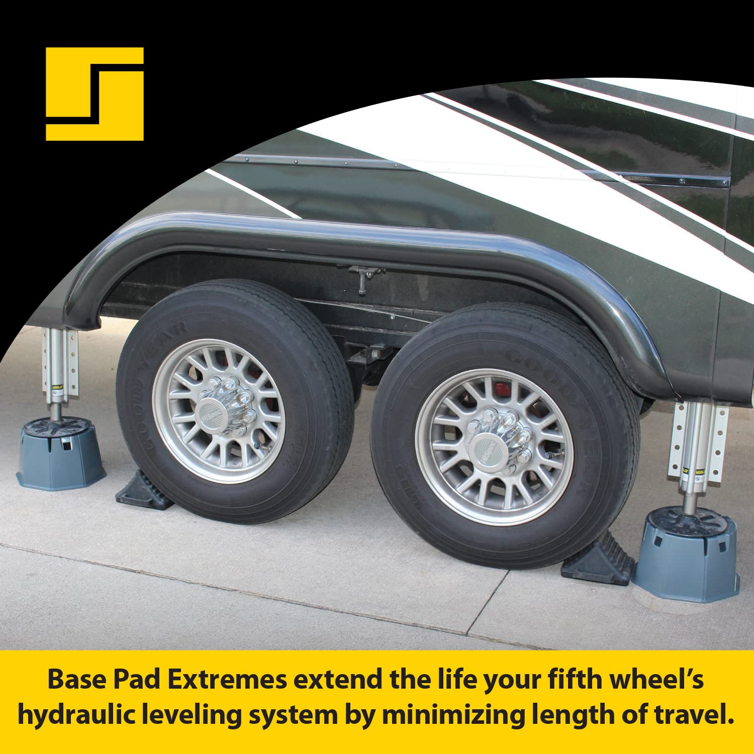 Stromberg Carlson Fifth Wheel Leveler Kit JBP-FWKIT - Heavy Duty RV Stabilizer System with Adjustable Heights for Enhanced Stability and Safety