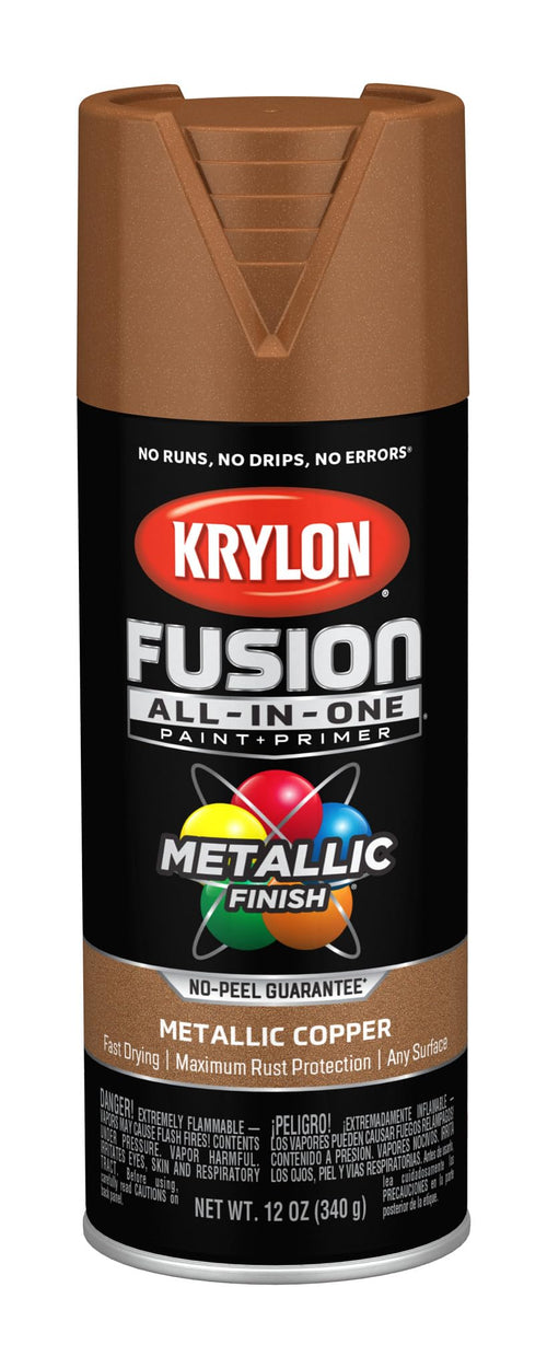 Fusion Krylon All-In-One Adhesive Spray Paint for Indoor/Outdoor Use, 12 oz, Copper