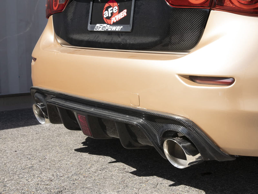 aFe Power 2-1/2 IN 304 Stainless Steel Cat-Back Exhaust System w/Polished Tips Fit Infiniti Q50 14-15 V6-3.7L 49-36136-P