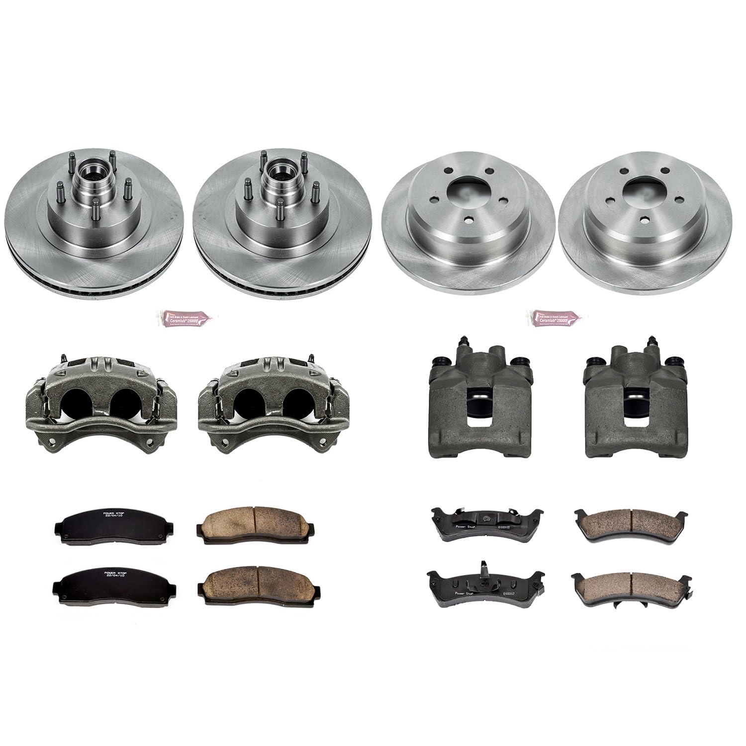 Power Stop KCOE4356 1-Click OE Replacement Brake Kit Autospecialty with Calipers For Ford Explorer Sport 2001-2002 [Model Specific]