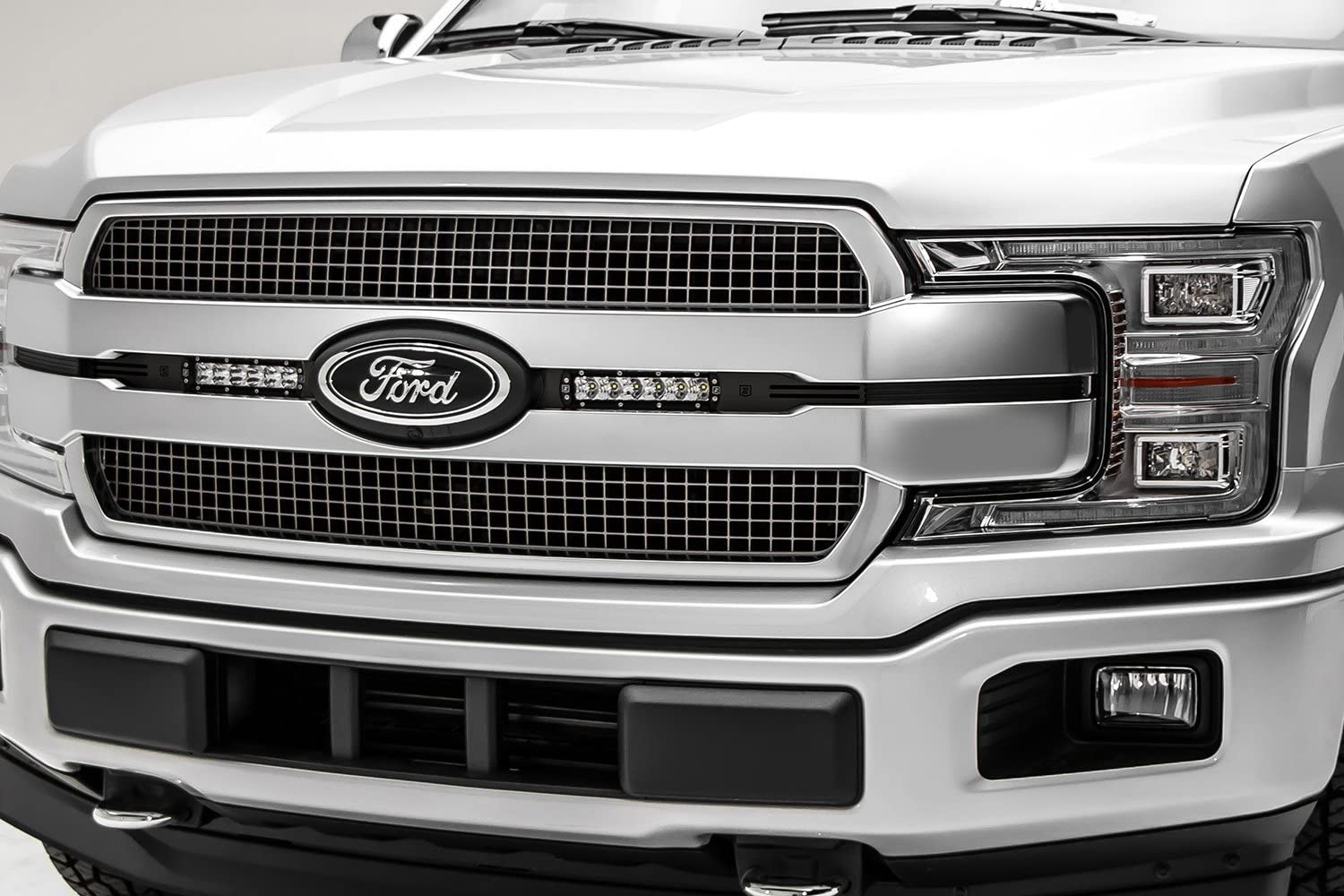 ZROADZ Ford F-150 2018-2019 Platinum OEM Grille LED Kit, Incl. (2) 6 Inch LED Straight Single Row Slim Light Bars - PN #z415581-KIT