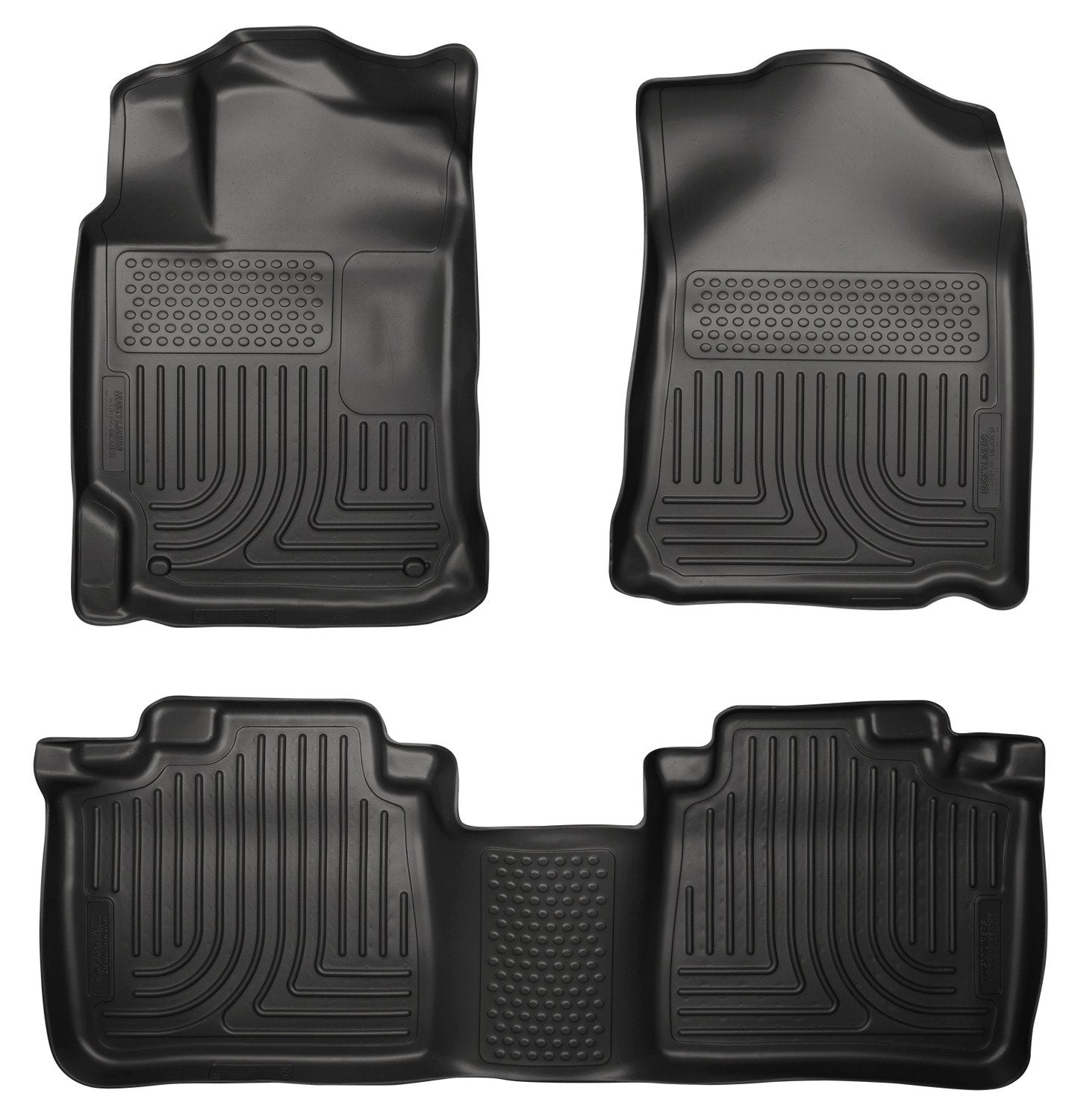 Weatherbeater Husky Liners Floor Mats | Fits 2013-2015 Lexus ES300H & Lexus ES350 | Front & 2nd Row, 3-pc Black - 98961