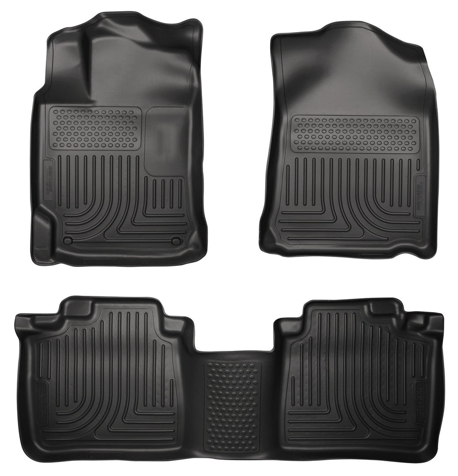 Weatherbeater Husky Liners Floor Mats | Fits 2013-2015 Lexus ES300H & Lexus ES350 | Front & 2nd Row, 3-pc Black - 98961