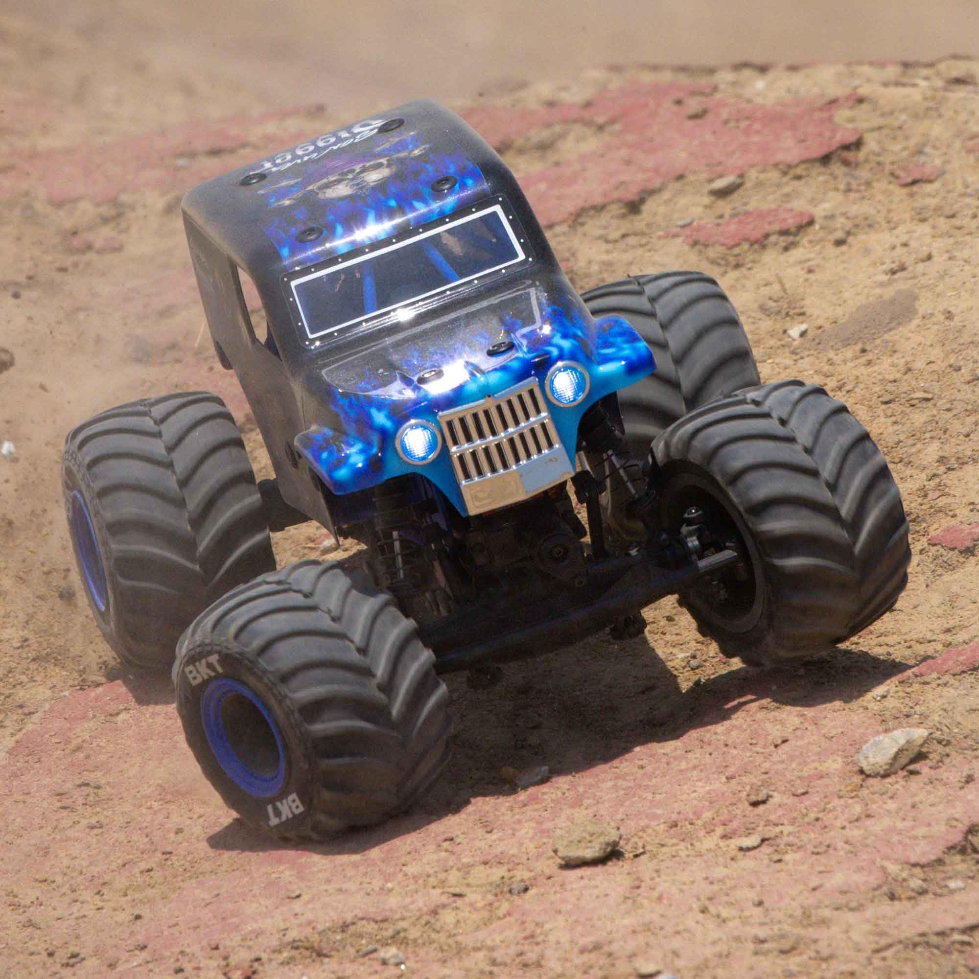 Losi 1/18 Mini Son Uva Digger LMT 2S 4X4 RTR Brushed Monster Truck Battery & Charger Included Blue LOS01026T2