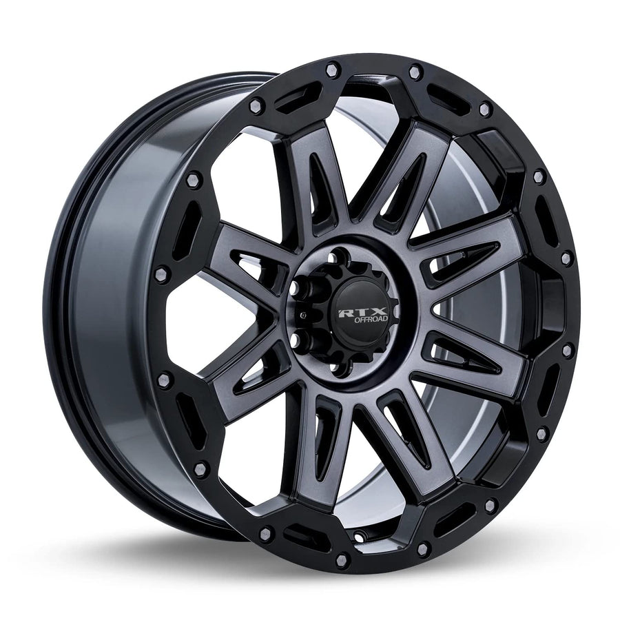 Custom RTX GOBI Wheel - 20x9, 0 Offset, 6x135 Bolt Pattern, 87.1mm Hub - Satin Black with Satin Gray Spokes Rim