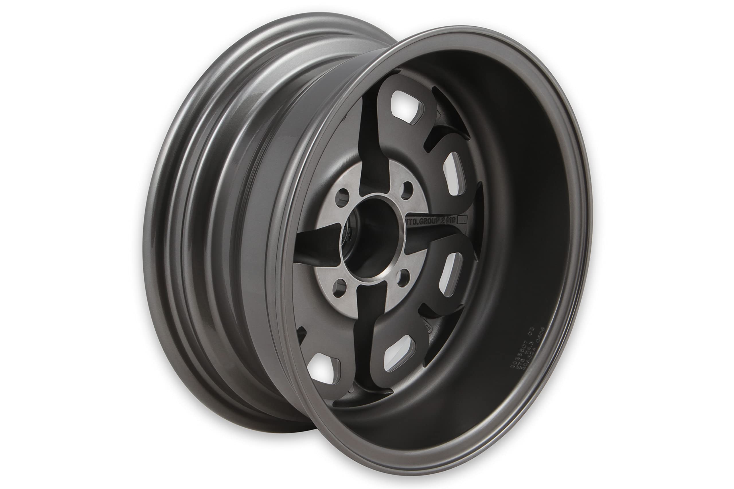 14 X 6 Drake Wheels Magnum 400, 4 On 4.5 Bp, 3.75" Bs, Charcoal/Machined