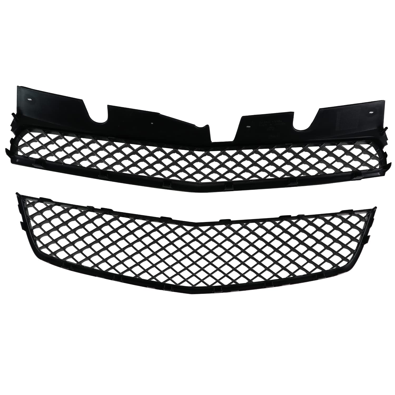 Black Mesh Front Hood Grill Grille Spec-D Tuning Compatible with 2010-2015 Chevy Equinox Upper+Lower