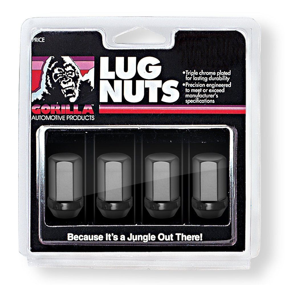 Closed End Gorilla Automotive Racing Lug Nuts-Black 44137BK (12mm x 1.50 Thread Size)