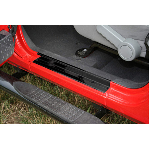 Entry Guards Rugged Ridge for Jeep Wrangler JK | 2-Piece Set, No Drill | Black Steel | 11216.1 | Fits 2007-2018 Jeep Wrangler JK 2-Door