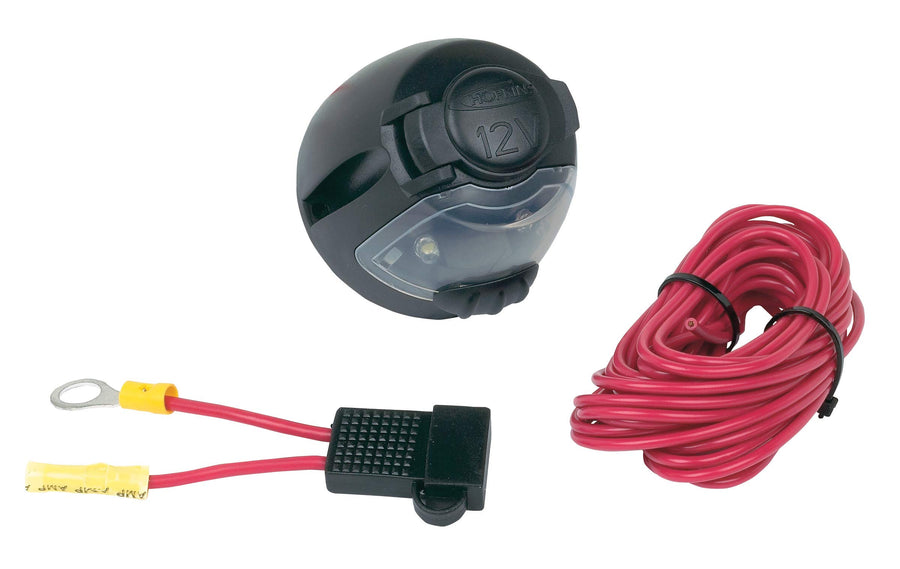 12 Volt Power Socket Hopkins 55125 with Utility Light and Fuse Assembly