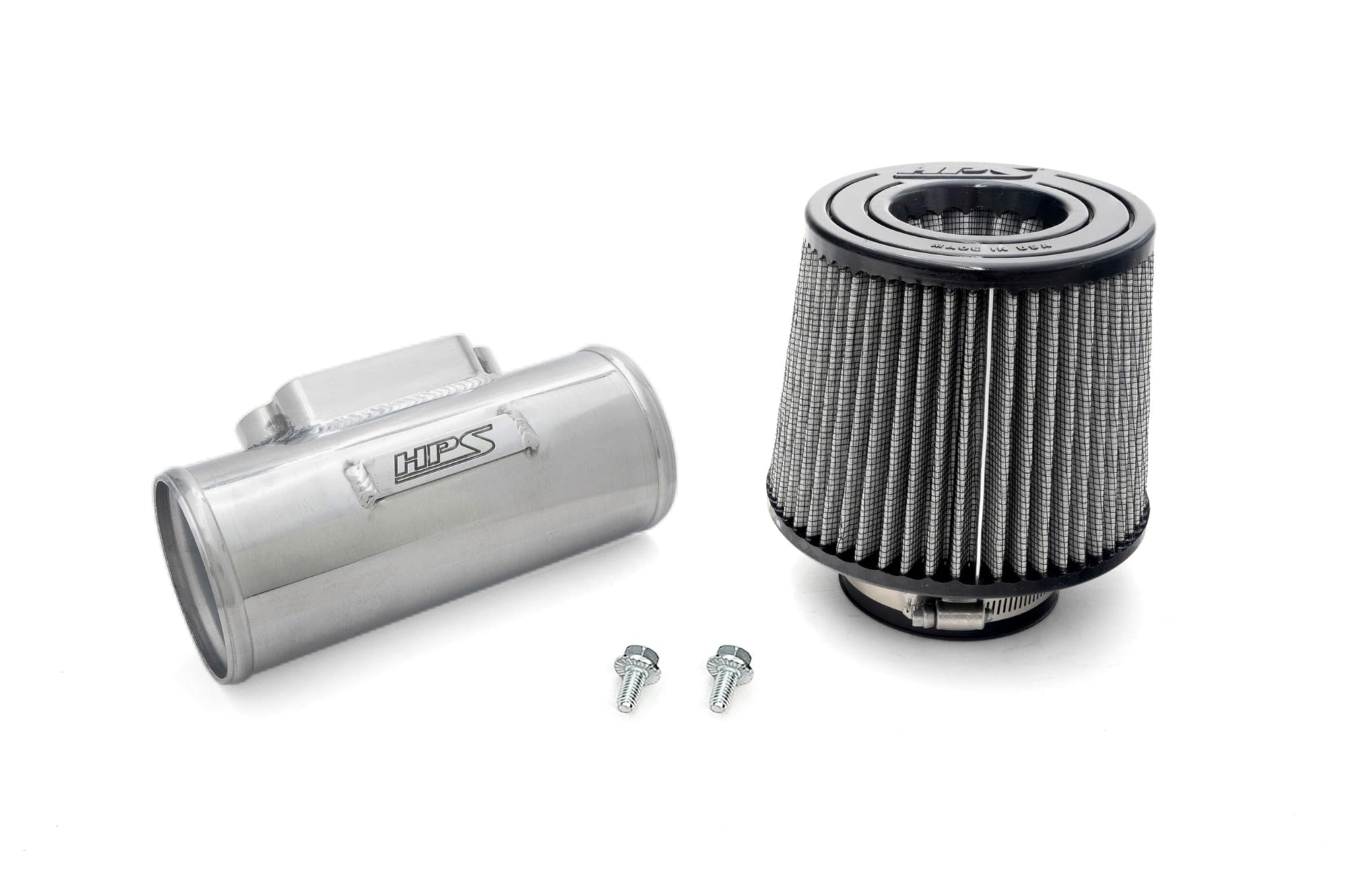 HPS 3" Polished Aluminum MAF Sensor Housing with HPS-4341 Dual-Cone Air Filter Compatible for Lexus Toyota 2JZ 1MZ 1UZ Engine, MAFT-1606