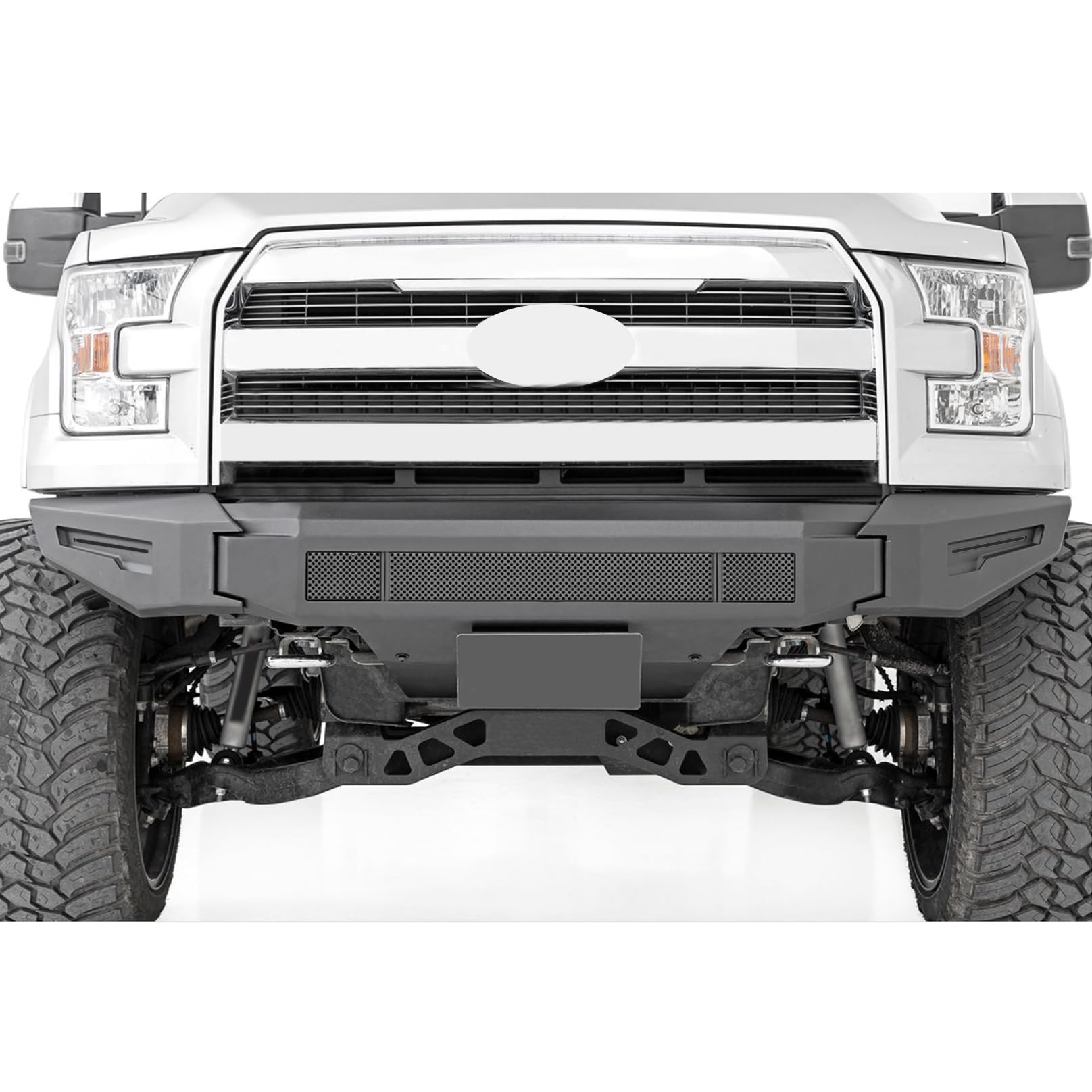 Armour II Black Horse Heavy Duty Modular Front Bumper Modular Matte Black Compatible with 2015-2017 Ford F-150-AFB-F116-BU