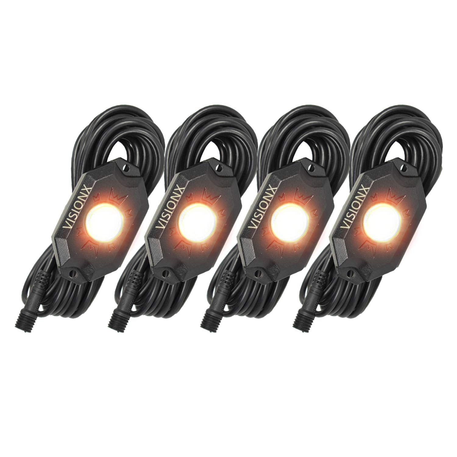 HIL-RL4A Vision X Lighting 9 Watt LED Rock Light 4 Pod Kit, Amber