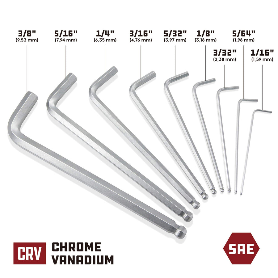 Long Arm Powerbuilt Alltrade Ballend Hex Key Set