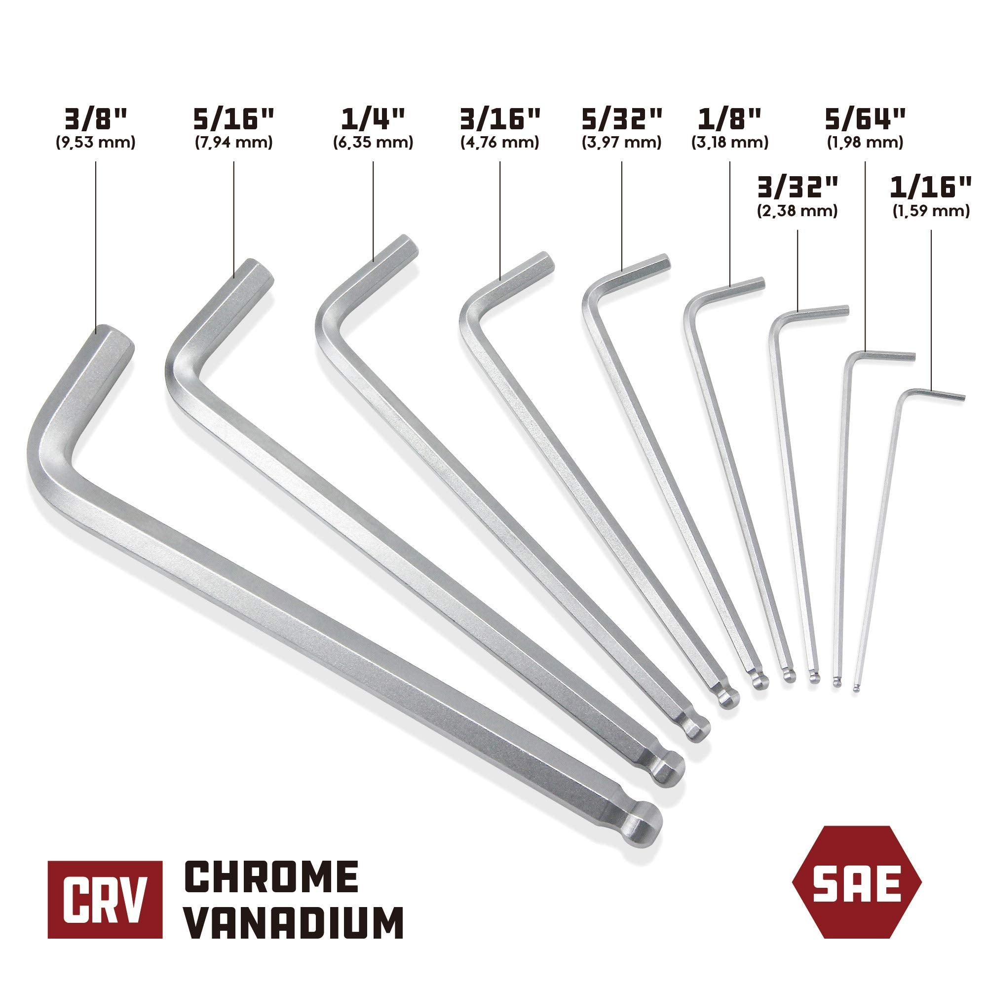 Long Arm Powerbuilt Alltrade Ballend Hex Key Set