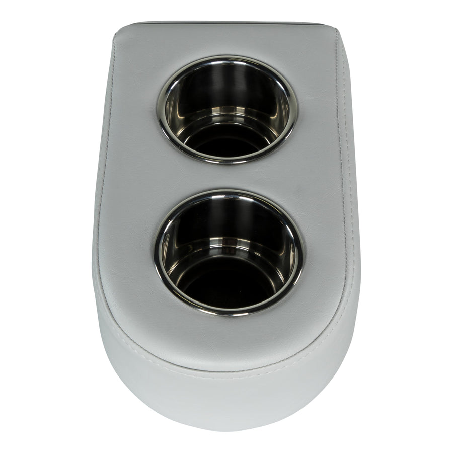 Lippert Pontoon Cup Holders, Sunset Collection, Portable, Durable Marine Grade Construction, Holds Two Beverages, Durable Vinyl, Stainless Steel, 13.5" L x 6.5" W x 5.5" H - 2024049110
