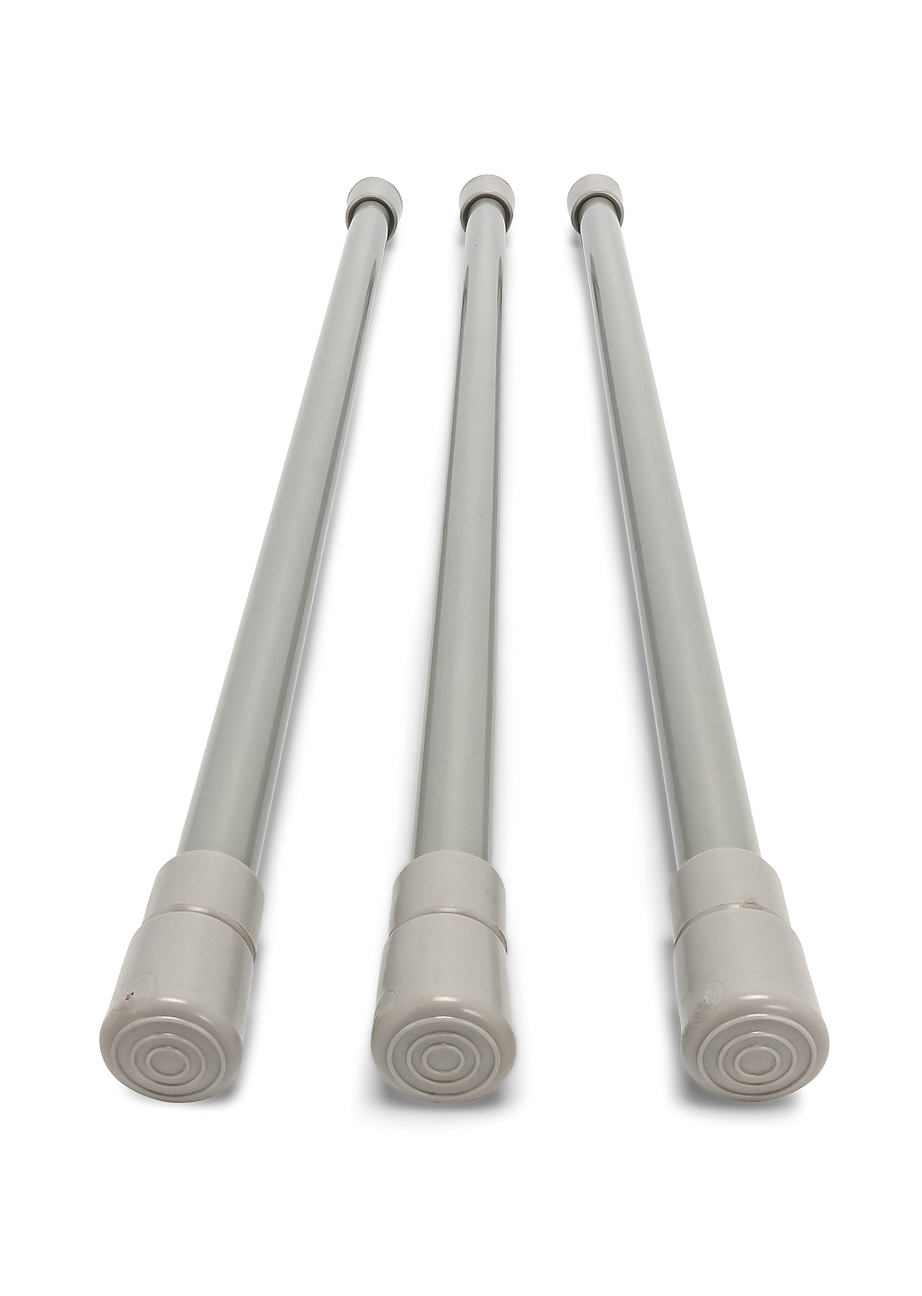 28" Camco RV Refrigerator Bars - 3 pack, Holds Food and Drinks in Place During Travel, Prevents Messy Spills, Extends Between 16" and 28" - Gray (44055)