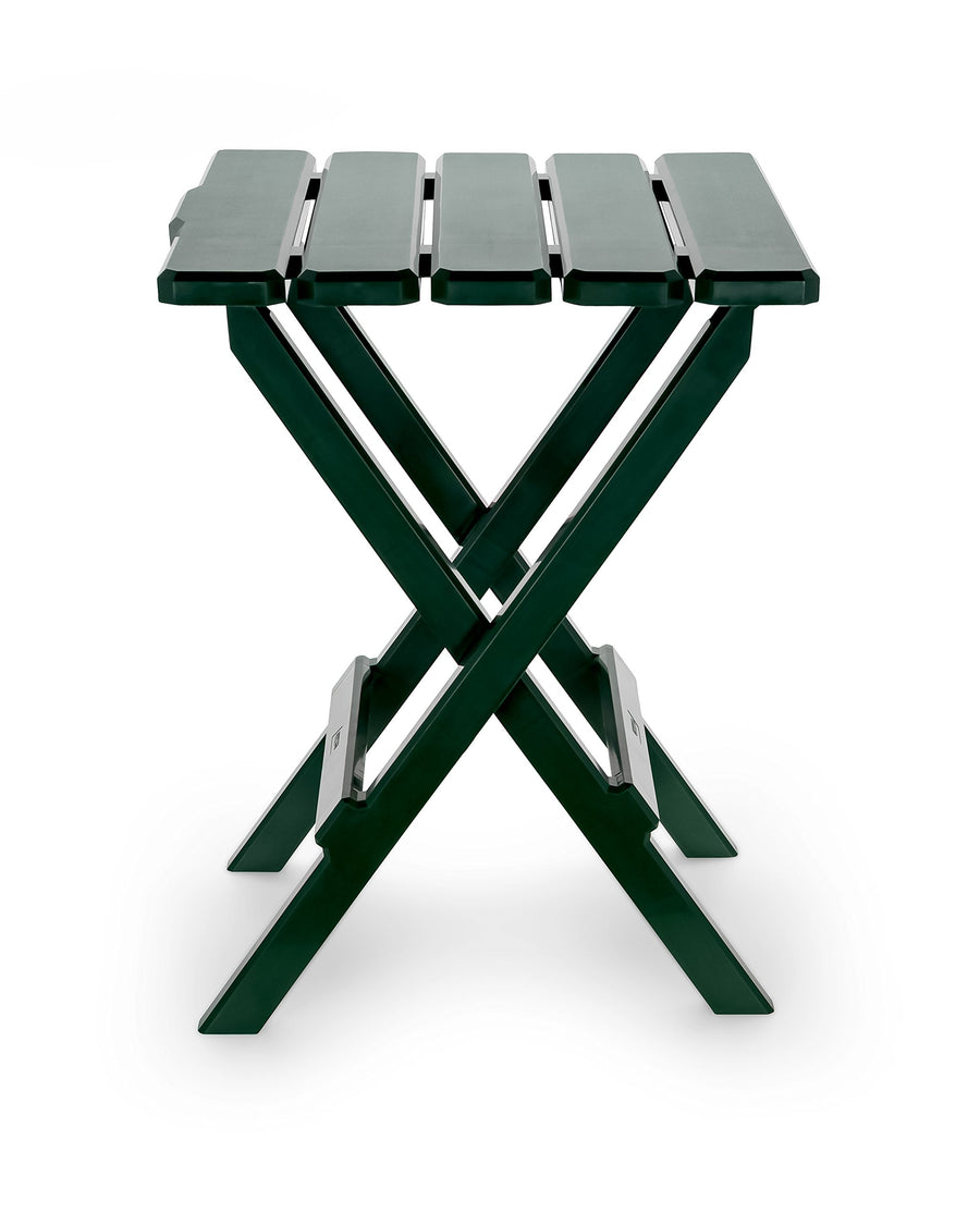 Large Camco 51691 Green Adirondack Portable Outdoor Folding Side Table, Perfect for The Beach, Camping, Picnics, Cookouts and More, Weatherproof and Rust Resistant