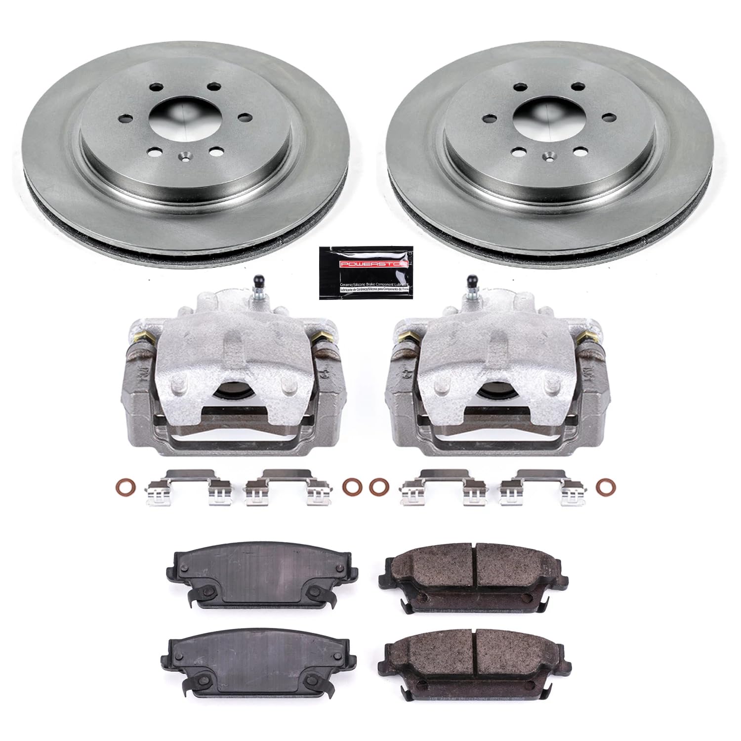 Power Stop KCOE4568 Rear Brake Caliper Kit- Brake Rotor, Brake Pads & Calipers For Cadillac SRX 2004-2009 [Model Specific]