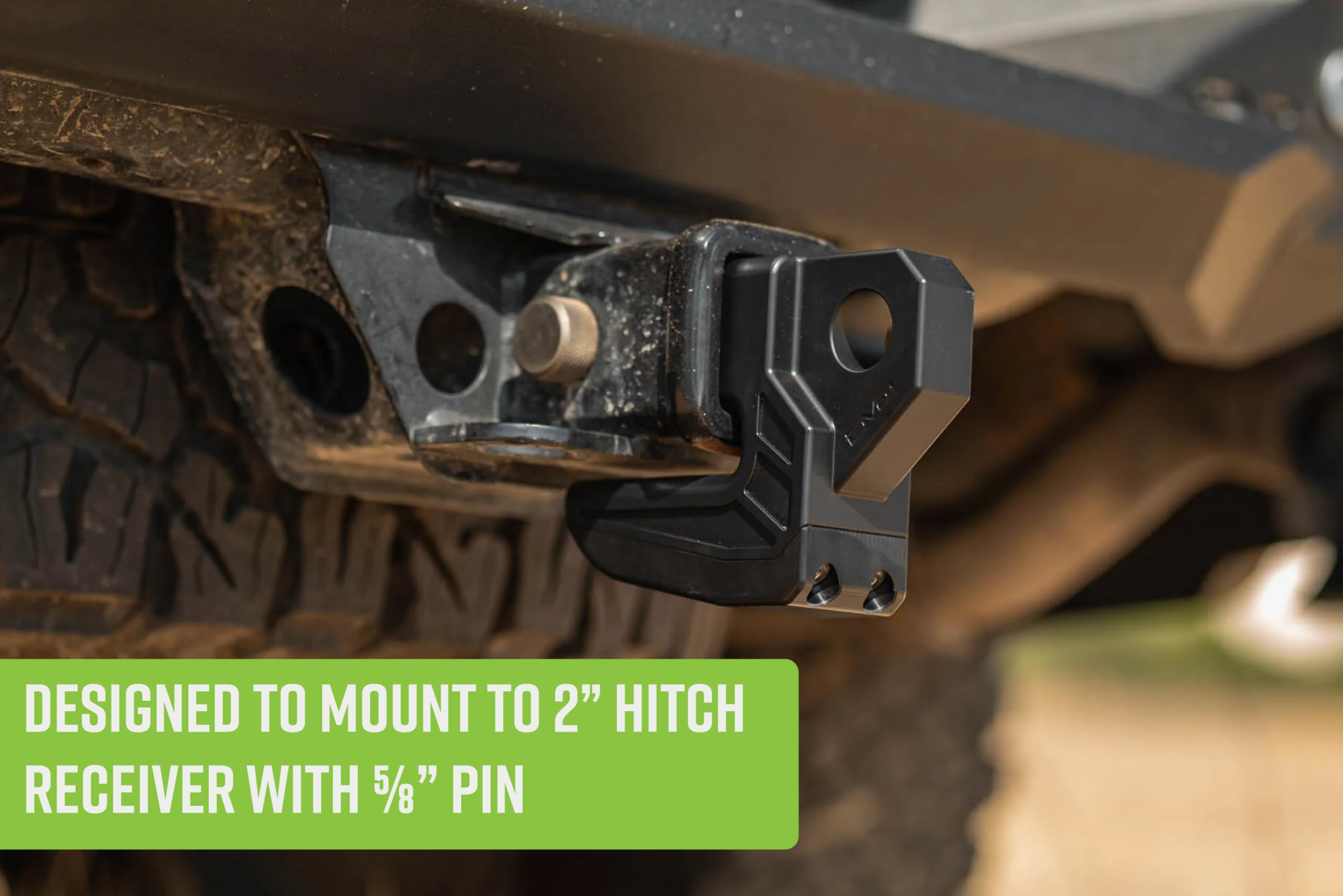 Xtract Hitch Skid Plate DV8 Offroad | Hitch Mounted Rear Skid Plate | 1" Thick Mount for 3/4" D-Ring | Designed to Mount to 2" Receiver with a 5/8" Pin | 13,000 lb Working Load Limit (Raw)