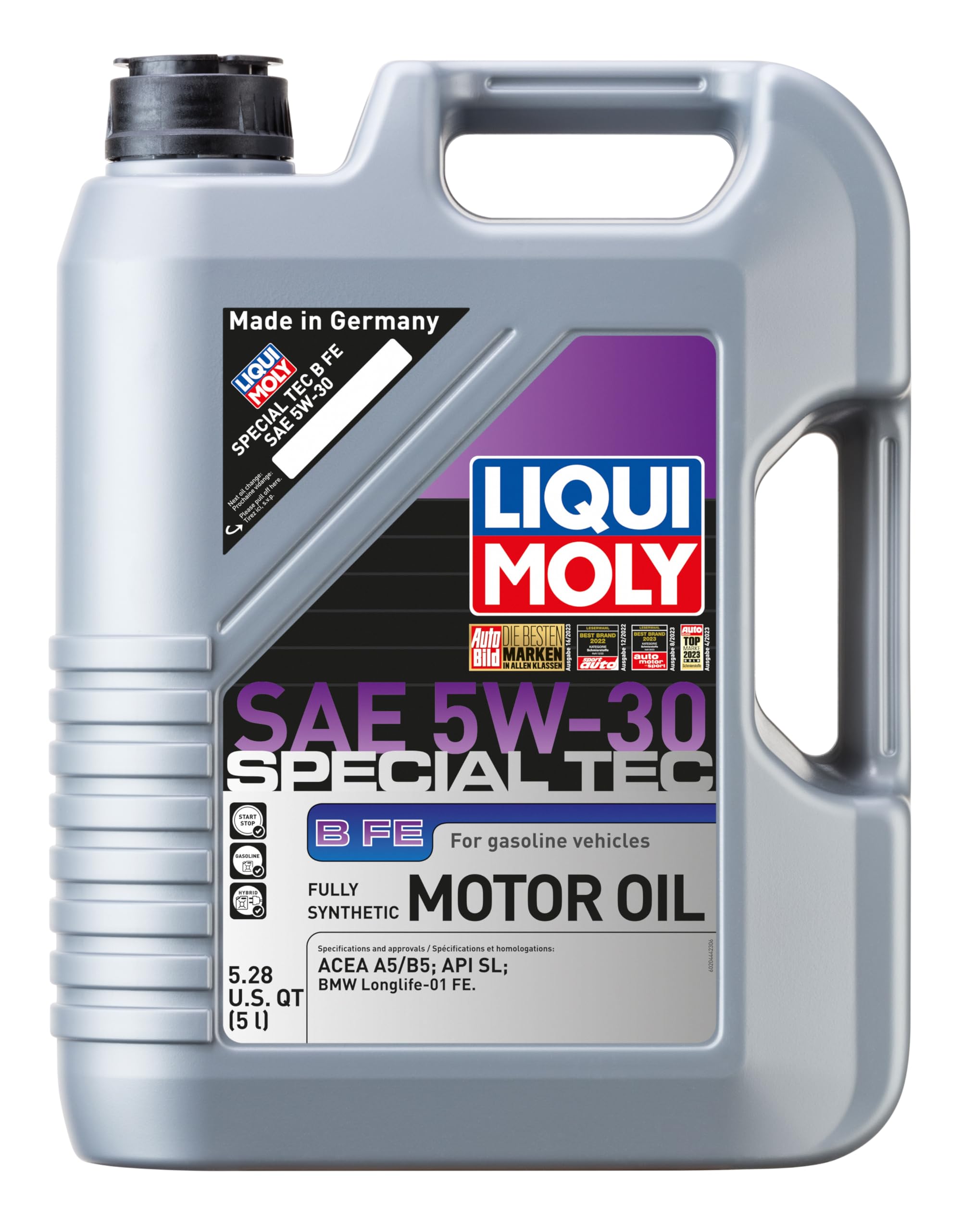 LIQUI MOLY SAE 5W-30 Special Tec B | 5 L | Fully synthetic engine oil | SKU: 20444