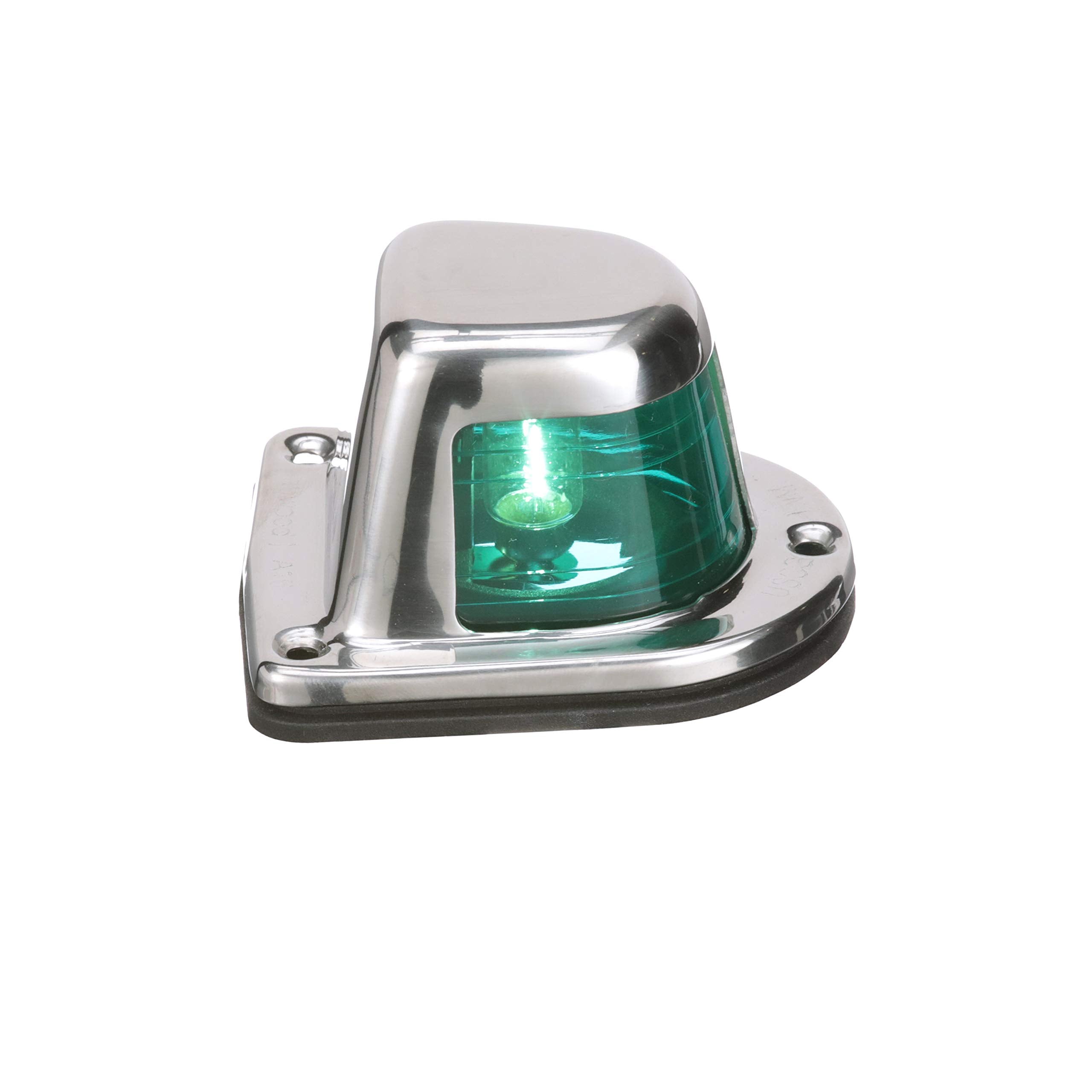 1-Mile Attwood Sidelights, Pair, Stainless Steel Housing, Deck Mount, Each Provides 1-Mile, 112.5-Degree Visibility, 12V