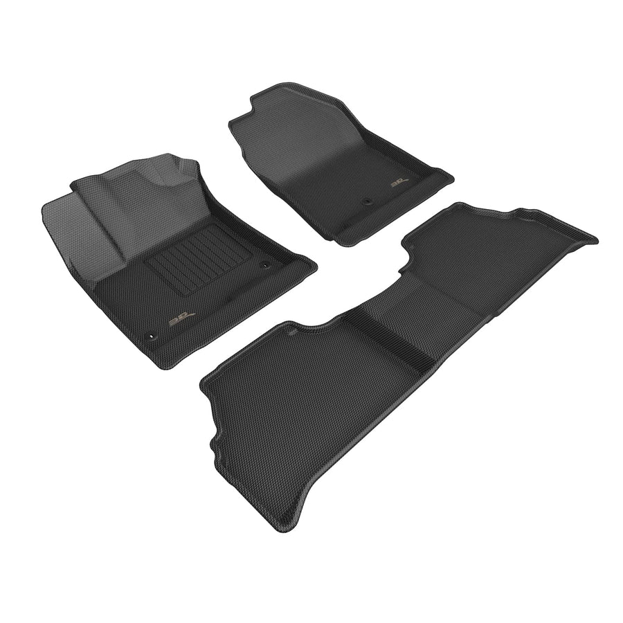 Kagu Floor Mat (Black) 3D MAXpider Custom Fit Compatible for Hyundai KONA EV 2021-2023 - Full Set
