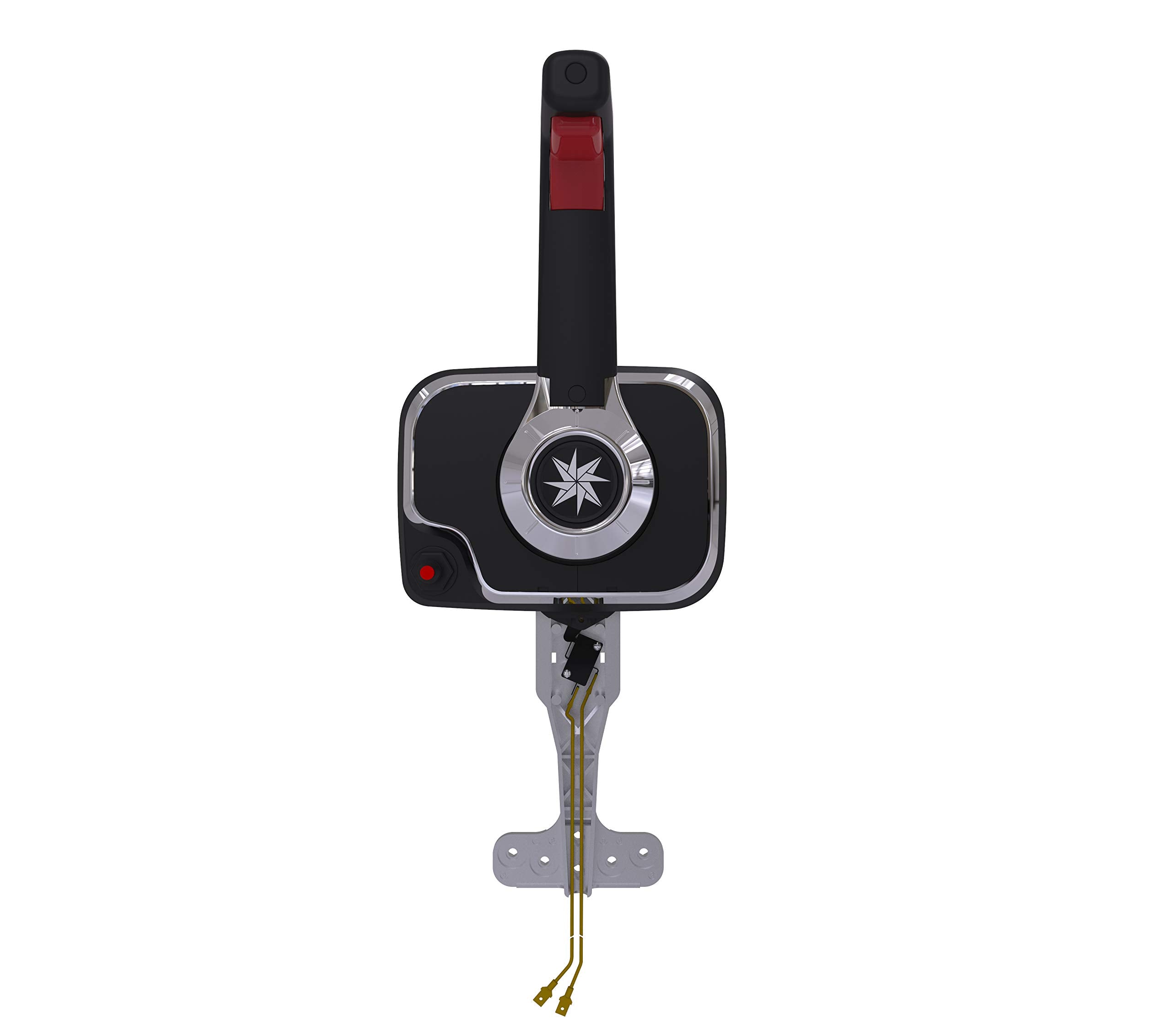 Dometic Xtreme SeaStar Control with Engine Cut Off Switch, CH8351P, Center Console Side Mount, Chrome, Trim Switch