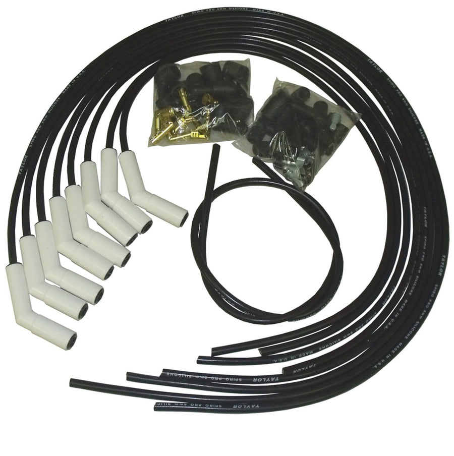 Taylor Cable 75053 Universal Wire Set 135? Black 8mm Spiro Pro White Ceramic Boot