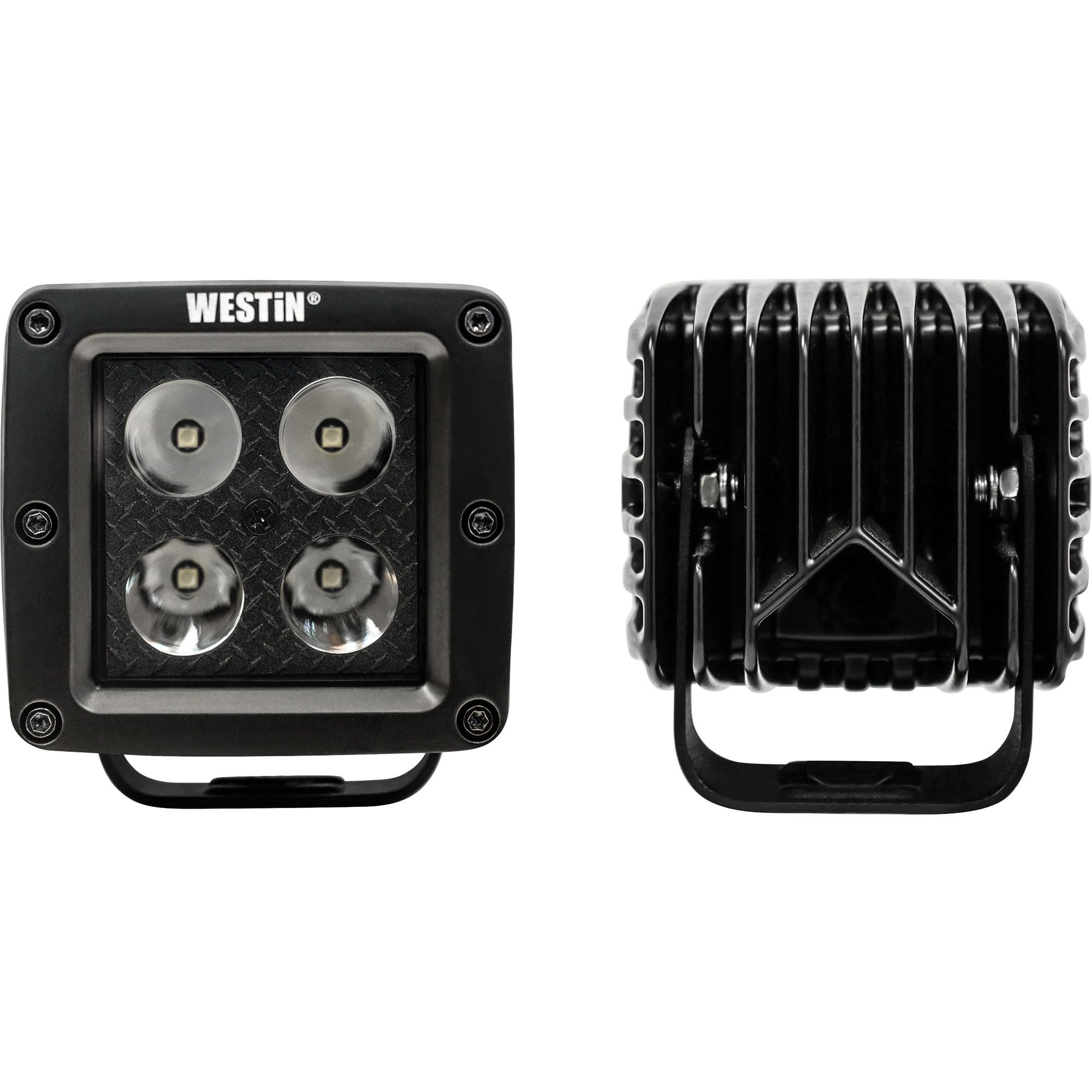 HyperQ B-Force LED Auxiliary Lights Westin 09-12205A-PR Spot Beam 3.2x3 in. 5W (Set of 2)