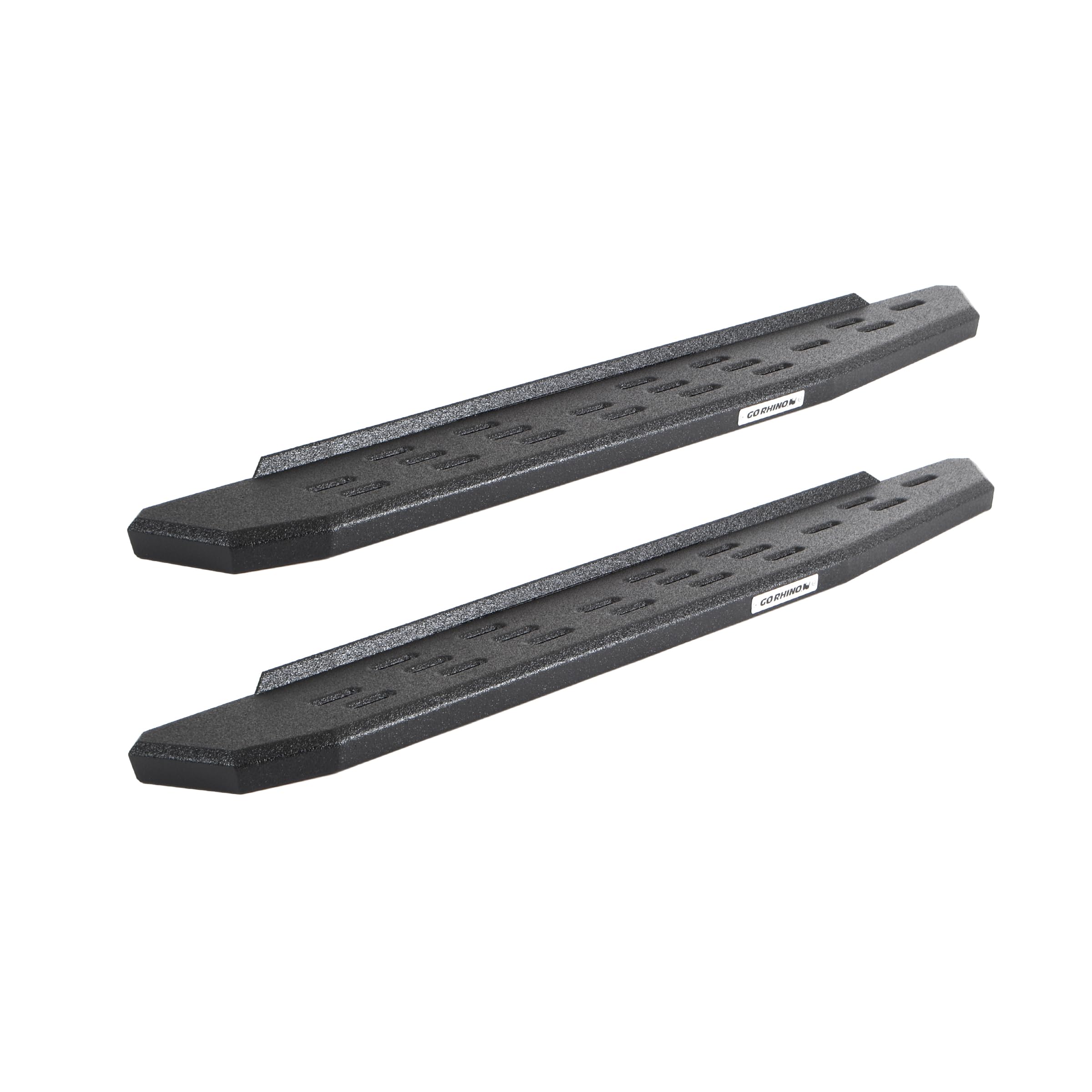 RB30 Running Boards Go Rhino | 48", Galvanized Steel, Protective Bedliner Coating | 69600048T